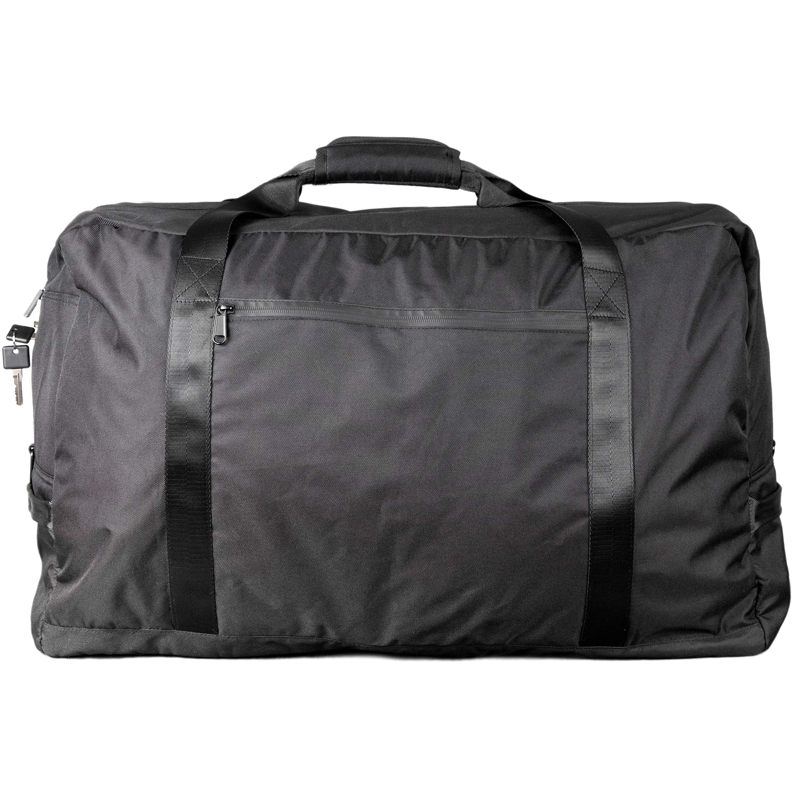 DIME BAGS Odor Proof Cleaner - Large Carbon-Lined Lockable Duffle Bag with Zipper for Travel, Gym & Storage (Black) | Smell Proof & Secure Storage Solution