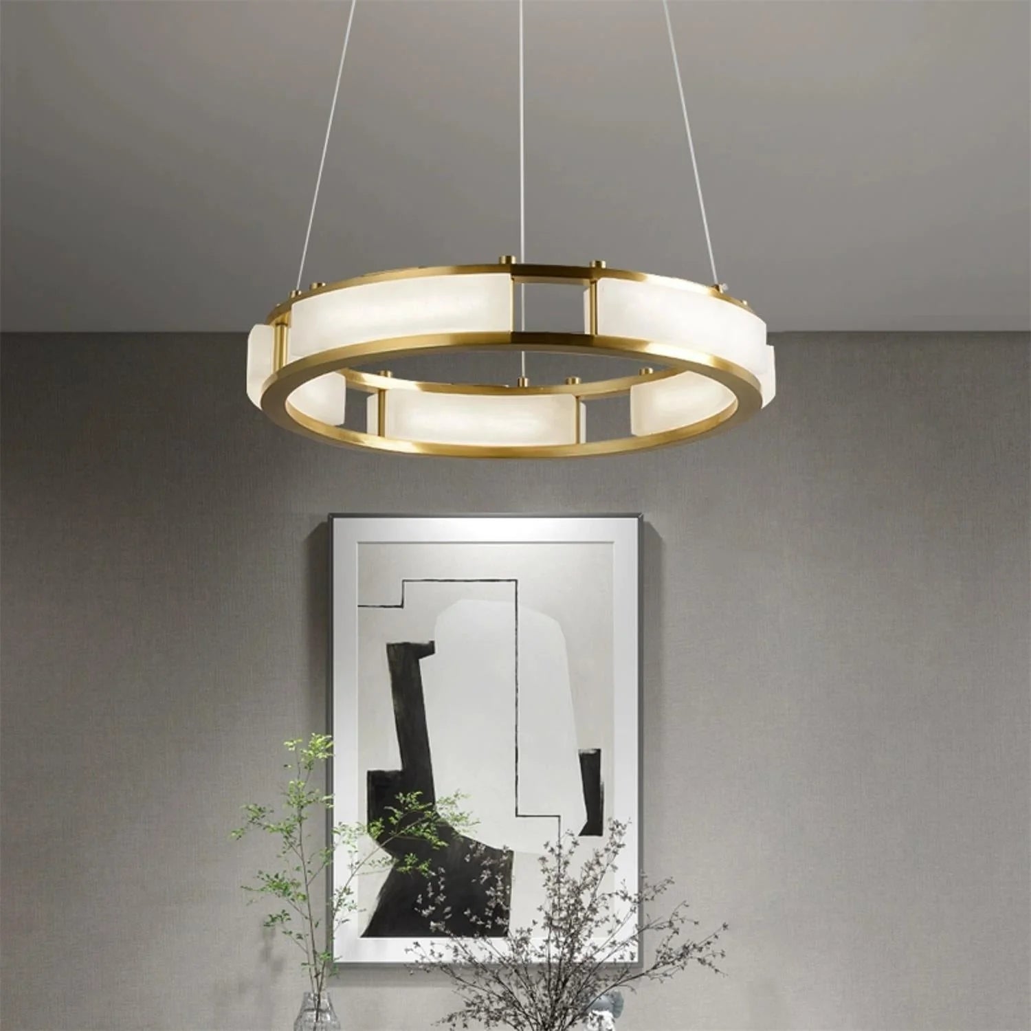 Elegant Qatar Alabaster Chandelier - Handcrafted Luxury Crystal Ceiling Light Fixture for Dining Room, Living Room & Bedroom Decor