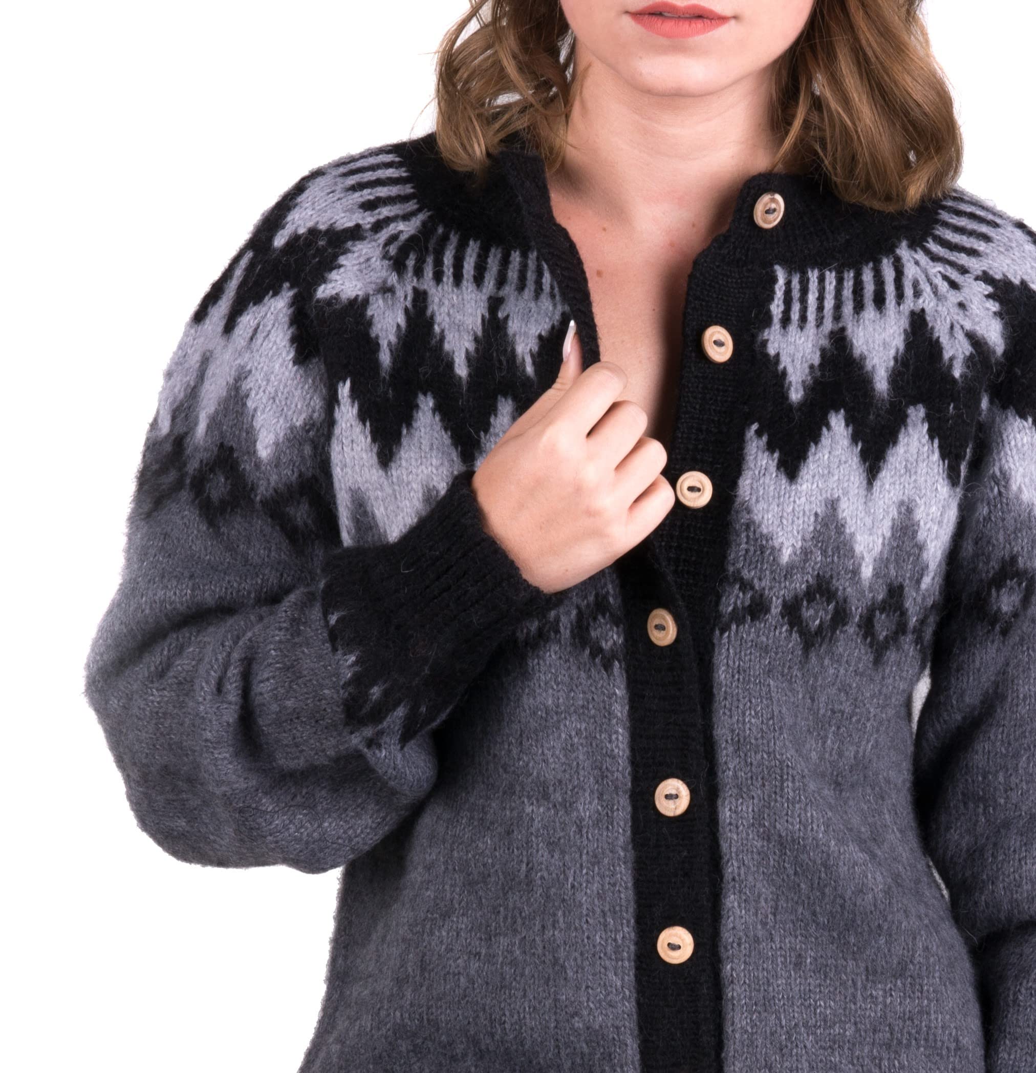 Gamboa Women's Alpaca Cardigan Sweater - Soft & Warm Knit Top for Ladies | Perfect for Fall, Winter & Casual Outfits