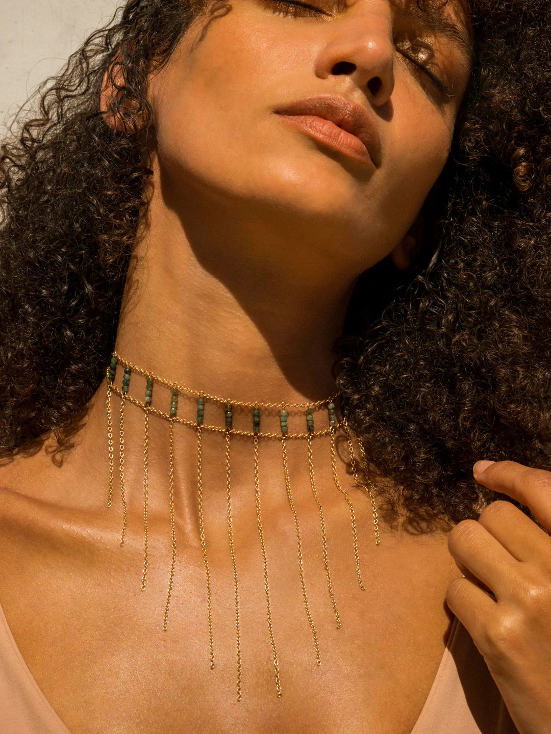 Elegant Waterfall Gemstone Choker Necklace - Natural Stone Beaded Jewelry for Women | Perfect for Weddings, Parties & Special Occasions