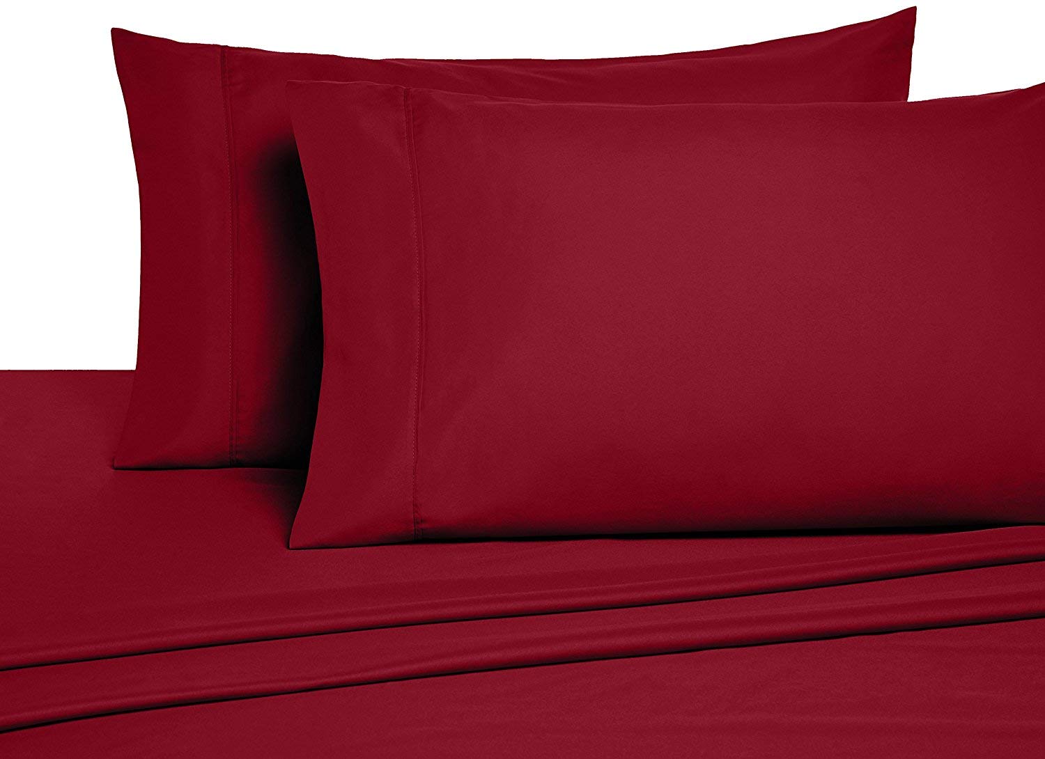 King Size Sheet Set - 100% Cotton Burgundy Solid Sheets - 400 Thread Count Long Staple Cotton - Premium Bedding for Ultimate Comfort | Perfect for Master Bedrooms, Guest Rooms & Luxury Hotels