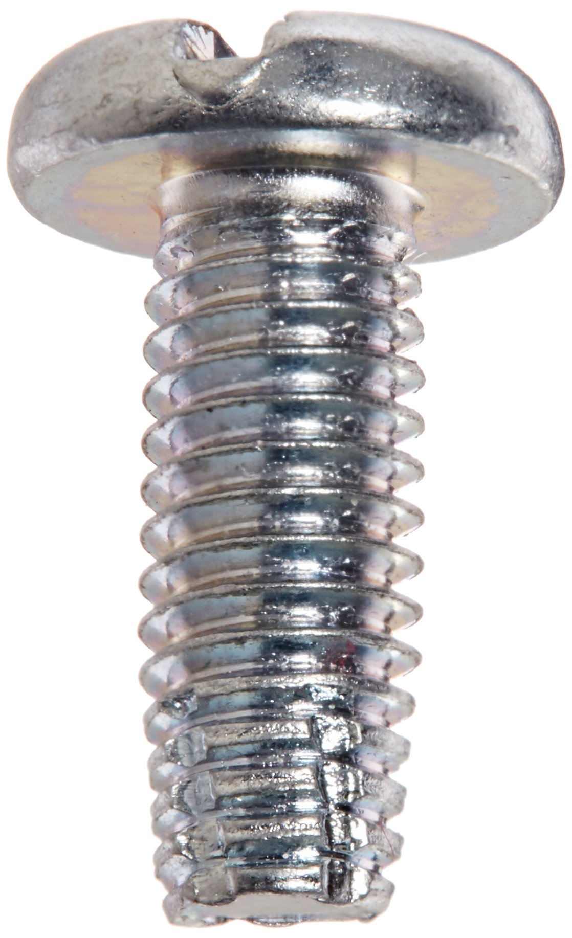 Small Parts 1108FSP #10-32 Thread Cutting Screw, Zinc Plated Steel, Pan Head Slotted Drive, Type F, 1/2