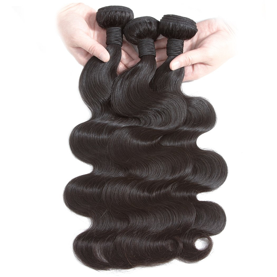 Bundle Deals Body Wave Virgin Human Hair Extensions - 100% Natural Black Hair for Stunning Hairstyles | Perfect for Daily Wear, Parties & Special Occasions