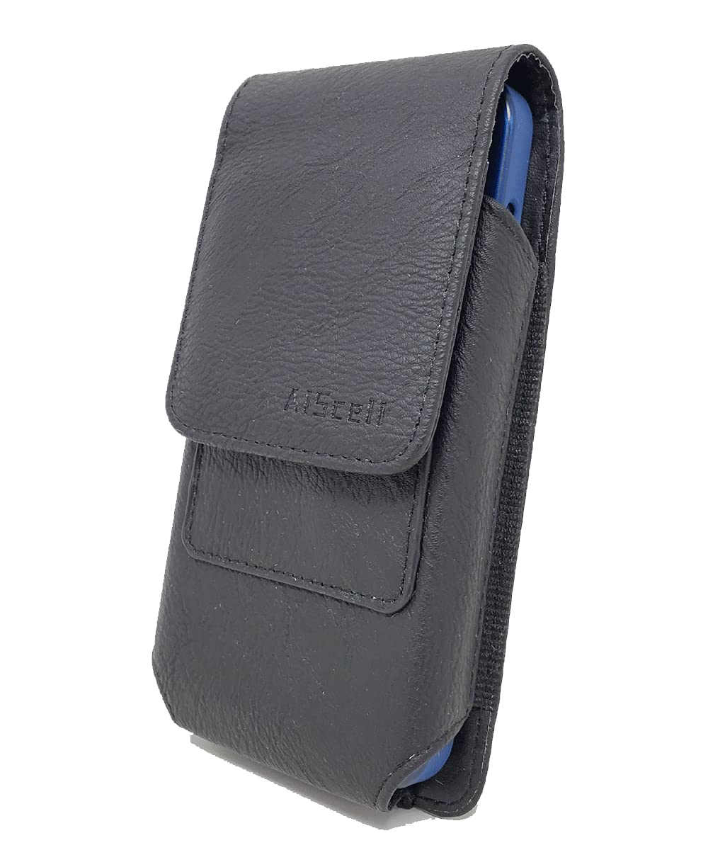 Premium Black Leather Vertical Wallet Case with Rotating Belt Clip Holster for iPhone 16 Pro Max/Plus, 15 Pro Max/Plus, 14 Pro Max/Plus, 13 Pro Max, 12 Pro Max - Protective Phone Cover with Card Slots | Perfect for Outdoor Activities, Work & Travel