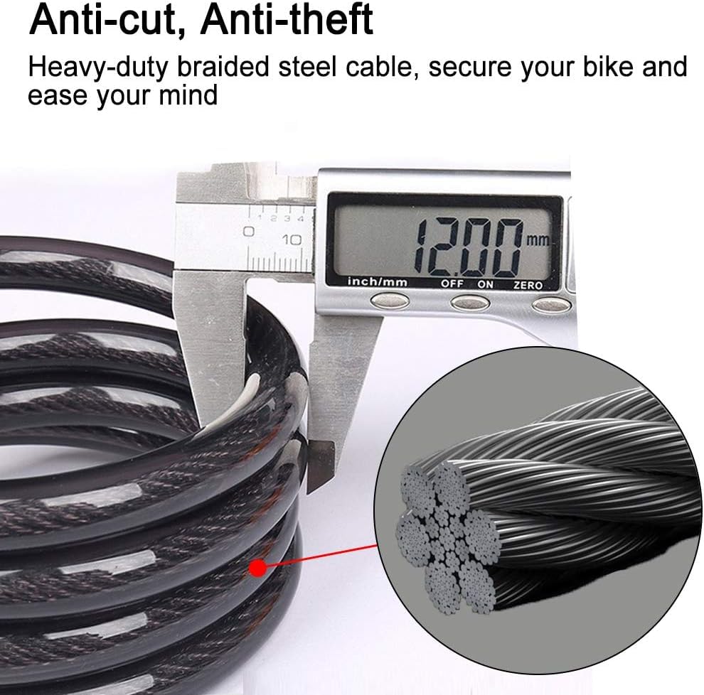 Best Anti-Theft Bicycle Lock - Heavy Duty 566 Ring Combination Lock for Electric Bikes, Motorcycles & Mountain Bikes | Secure Parking for Commuting, Outdoor Adventures & Urban Cycling