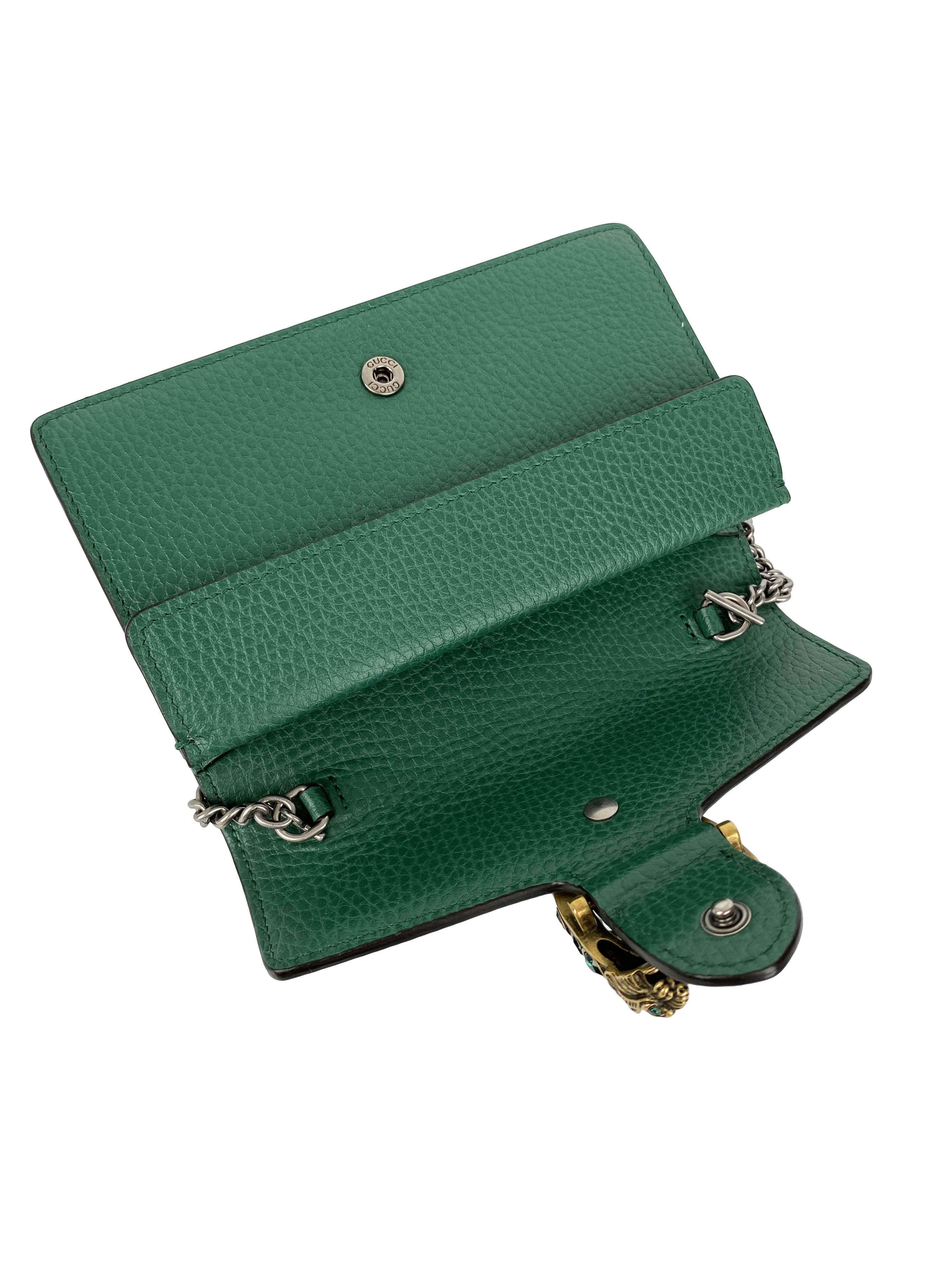 Gucci Green Super Mini Dionysus Bag - Stylish Leather Crossbody Purse for Women | Perfect for Parties, Dates & Everyday Use
