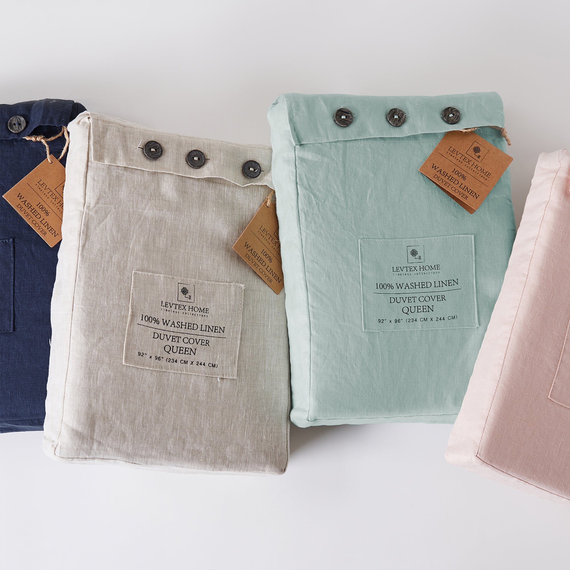 Premium Washed Linen Duvet Cover Set - Breathable & Soft 100% Natural Flax Fabric - Queen Size Bedding for Summer & All Seasons - Perfect for Cozy Bedrooms, Guest Rooms & Vacation Homes