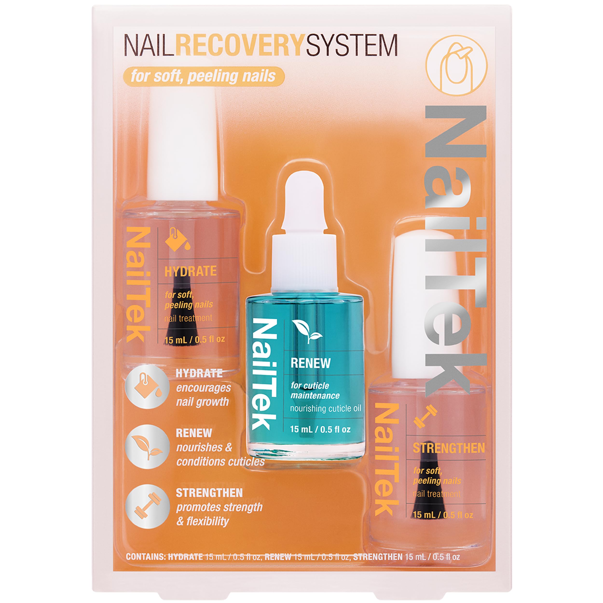 NailTek Nail Strengthening & Recovery Kit - Repair Damaged Nails, Prevent Breakage & Promote Healthy Growth | Perfect for Weak, Brittle Nails & Post-Gel/ Acrylic Nail Care