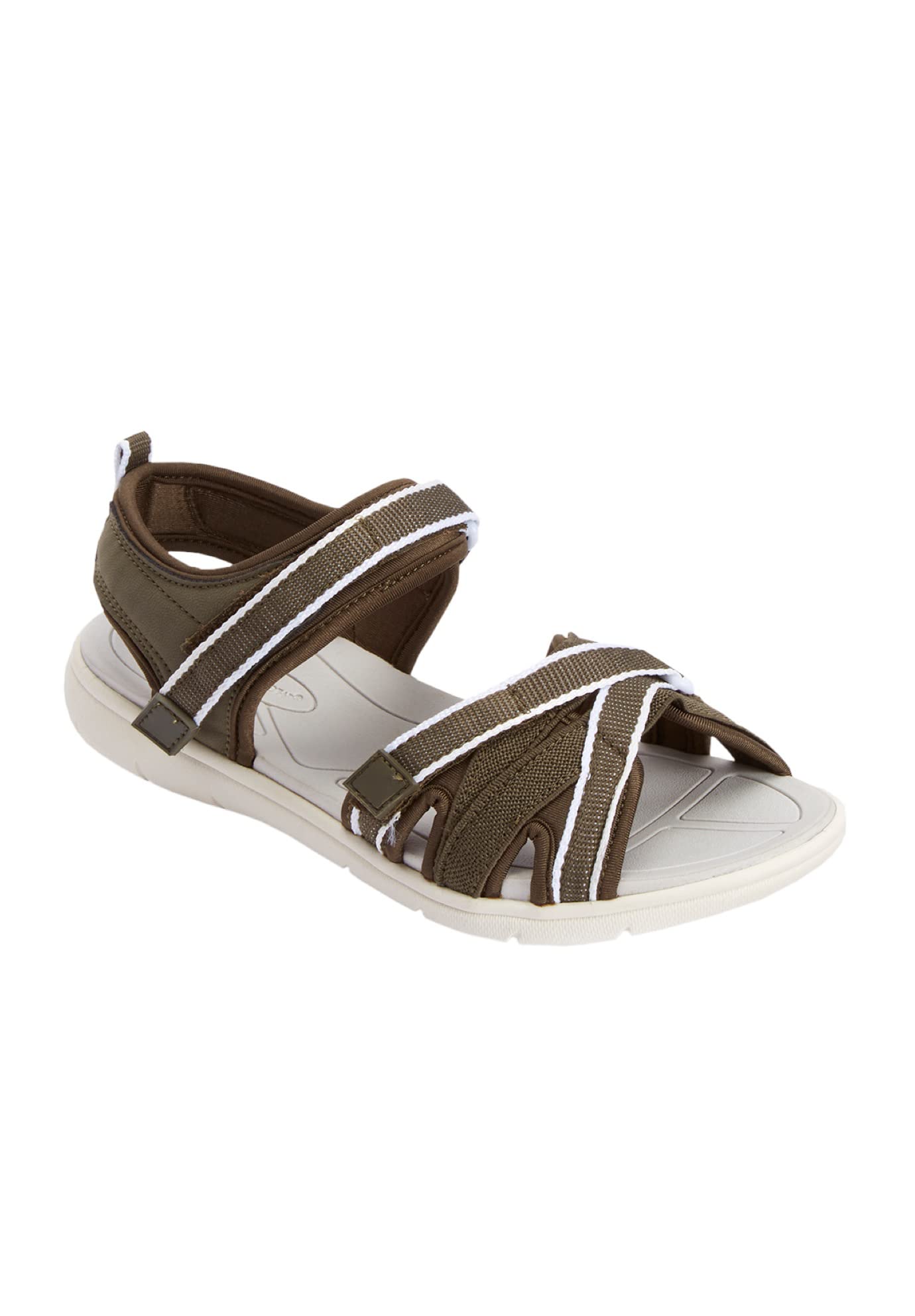 Comfortview Women's Wide Width The Annora Sandal - Comfortable Casual Sandals for Women with Wide Feet - Perfect for Walking, Travel & Summer Outfits