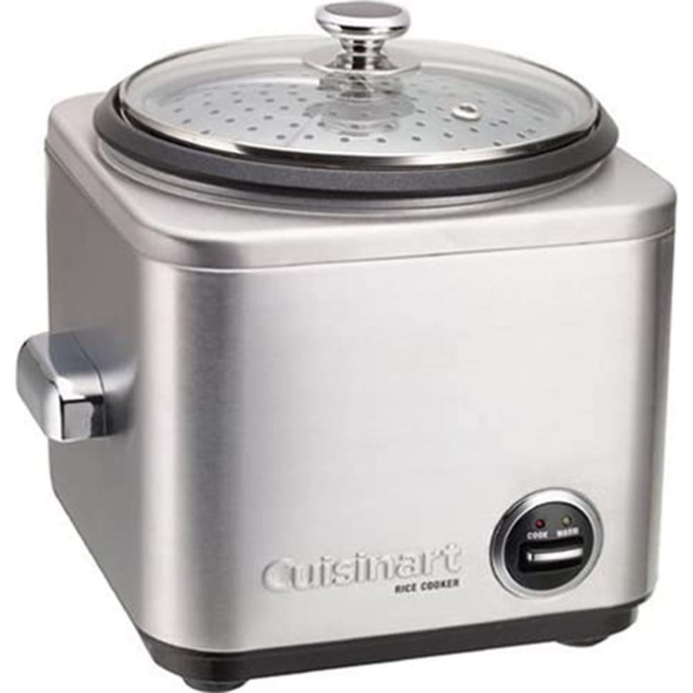 Cuisinart CRC-800P1 8-Cup Stainless Steel Rice Cooker and Steamer with Measuring Cup - Perfect for Cooking Rice, Steaming Vegetables & Meal Prep - Includes 1 Year CPS Enhanced Protection Plan