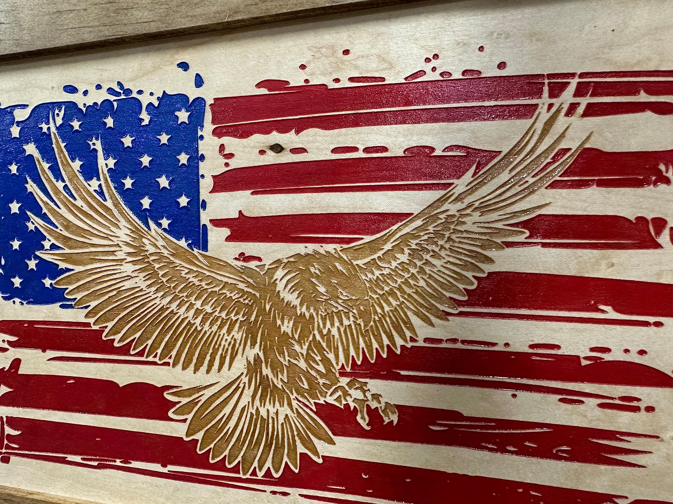 American Flag Hidden Gun Storage Cabinet with Eagle - Decorative & Secure Concealed Gun Safe by Bellewood Designs - Perfect for Home, Office & Cabin Security