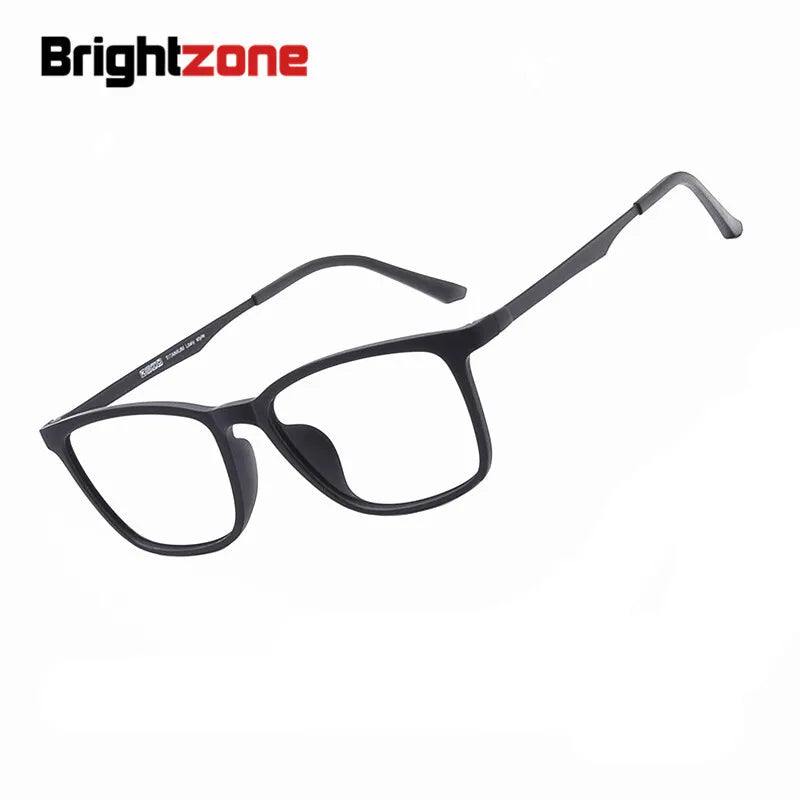 Brightzone Unisex Full Rim Square Ultem Titanium Eyeglasses 914418 - Lightweight Durable Frame for Men & Women - Perfect for Reading, Work & Everyday Use