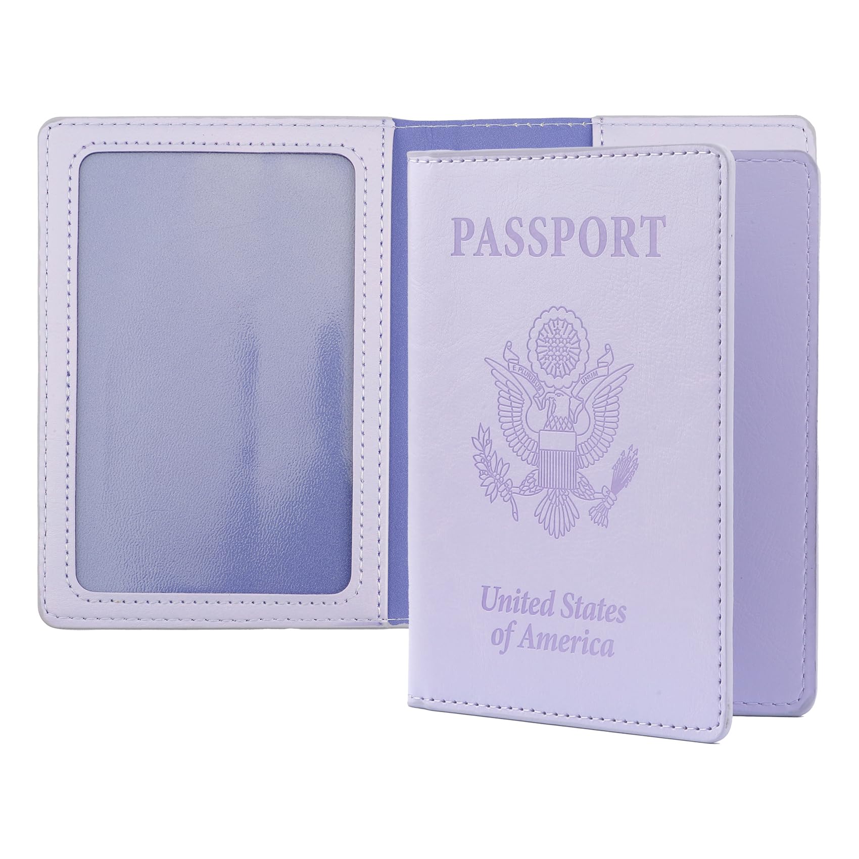Premium RFID Blocking Passport Holder for Women & Men - Light Purple Travel Passport Cover with Secure ID & Card Slots - Perfect for Airports, Vacations & International Travel Essentials