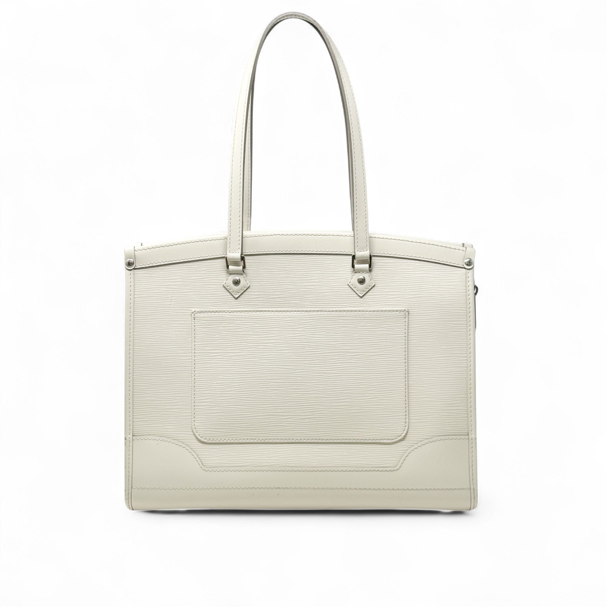 Authentic Louis Vuitton Madeleine GM Handbag in Ivory Epi Leather - Luxury Tote for Work, Travel & Everyday Elegance