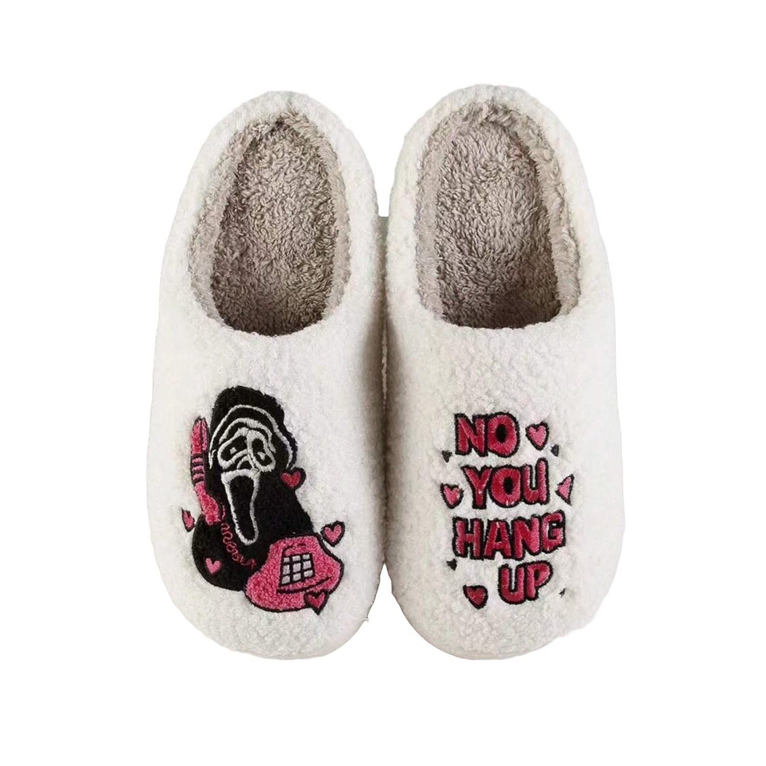 FLOOF 1800 Scream Slippers - Soft Plush White House Slippers for Women & Men | Cozy Indoor Comfort for Winter, Lounge Wear, Gift Idea