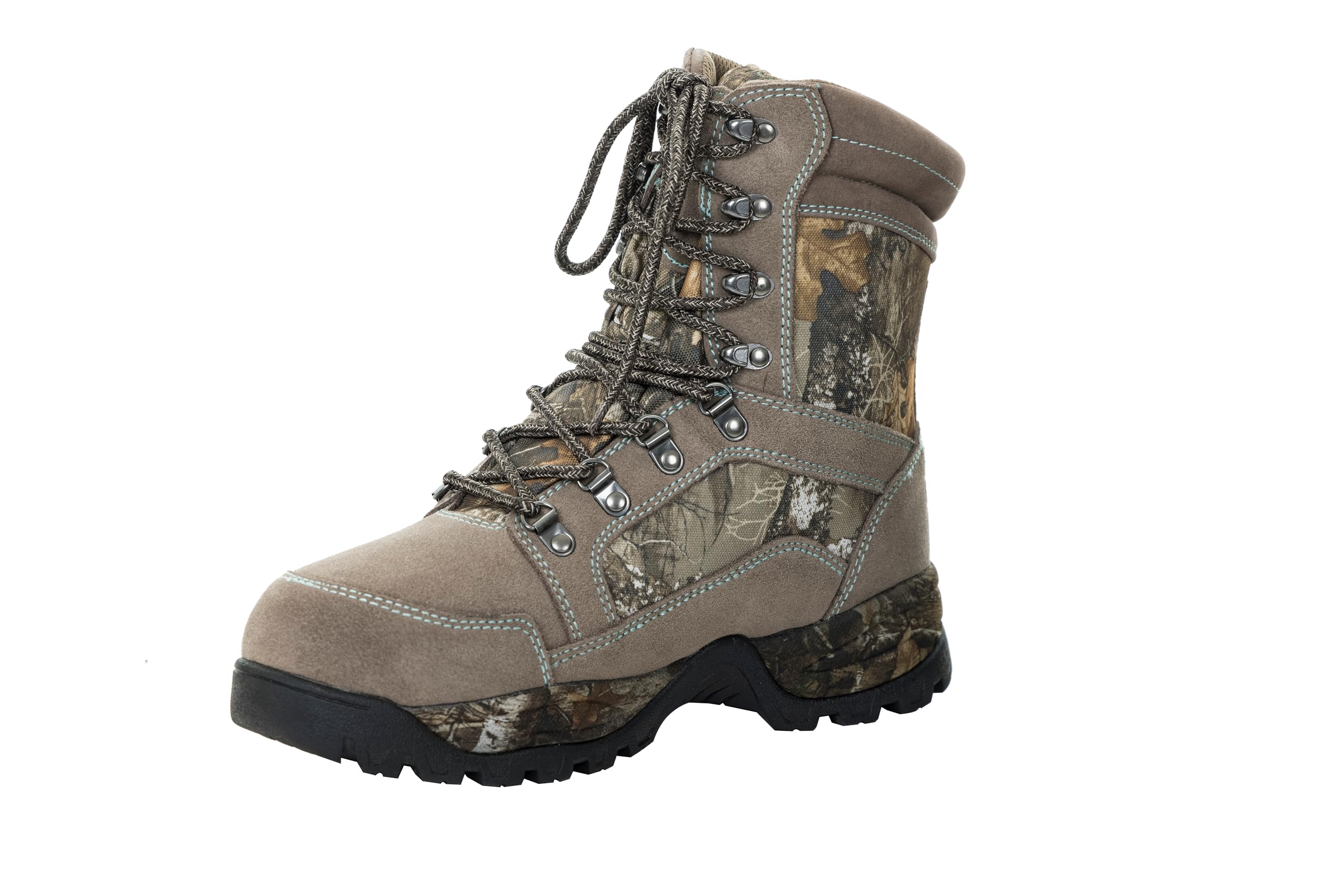 Women's Water-Resistant Insulated Hunting Boots - 1400g Thinsulate, Lace-Up Design with Traction Grip Sole for Cold Weather Outdoor Adventures
