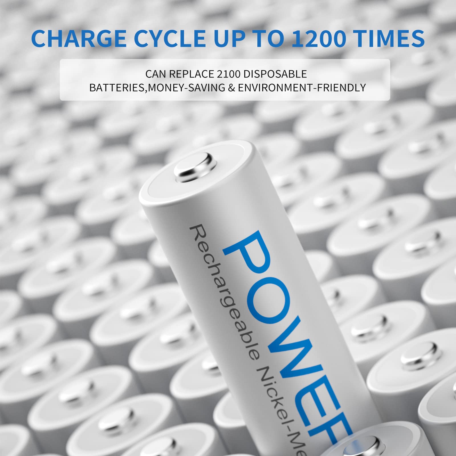POWEROWL AAA Rechargeable Batteries 8-Pack with Charger - 1000mAh High Capacity Ni-MH Low Self Discharge Batteries & Smart Charger for Toys, Cameras, Flashlights, and Electronics - Perfect for Home, Office, and Travel Use