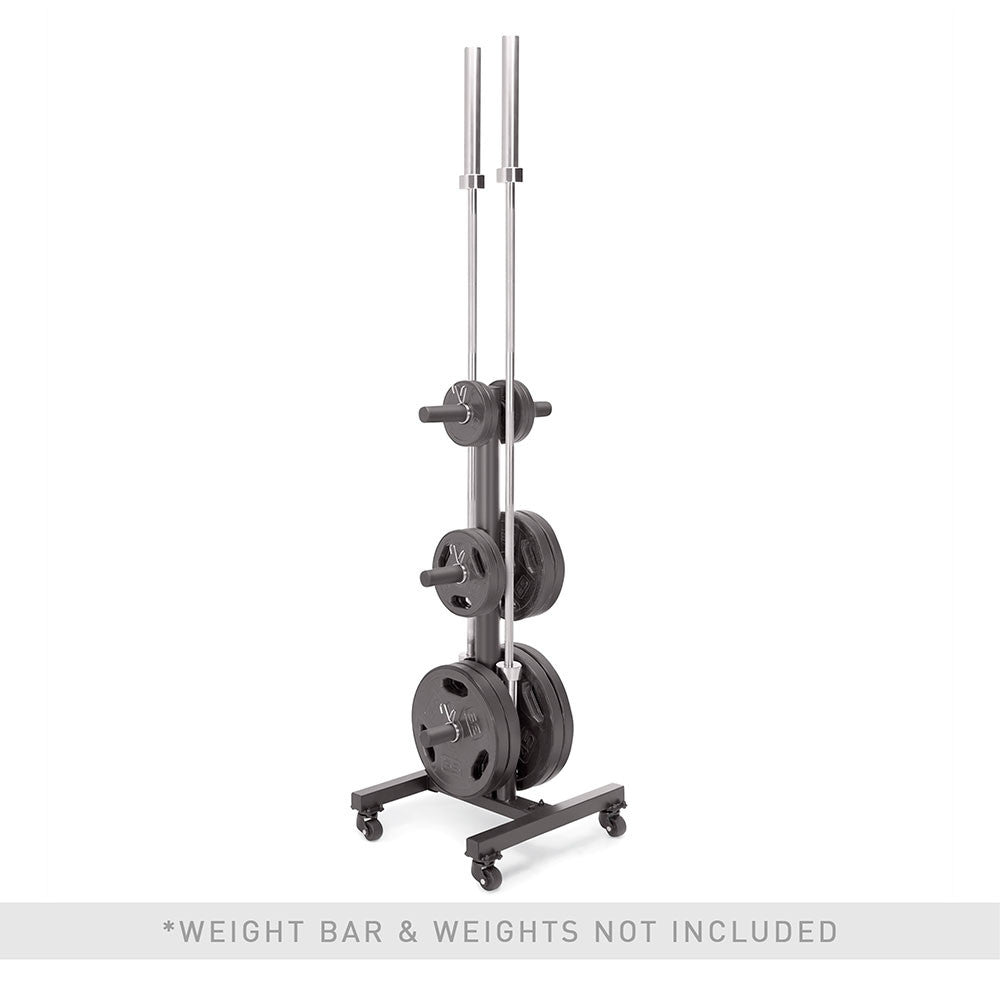 Marcy 6-Peg Olympic Weight Plate Tree & Vertical Bar Holder with Wheels - Heavy Duty Gym Equipment for Weight Storage & Organization | Perfect for Home Gym, CrossFit & Commercial Fitness Centers | PT-5856