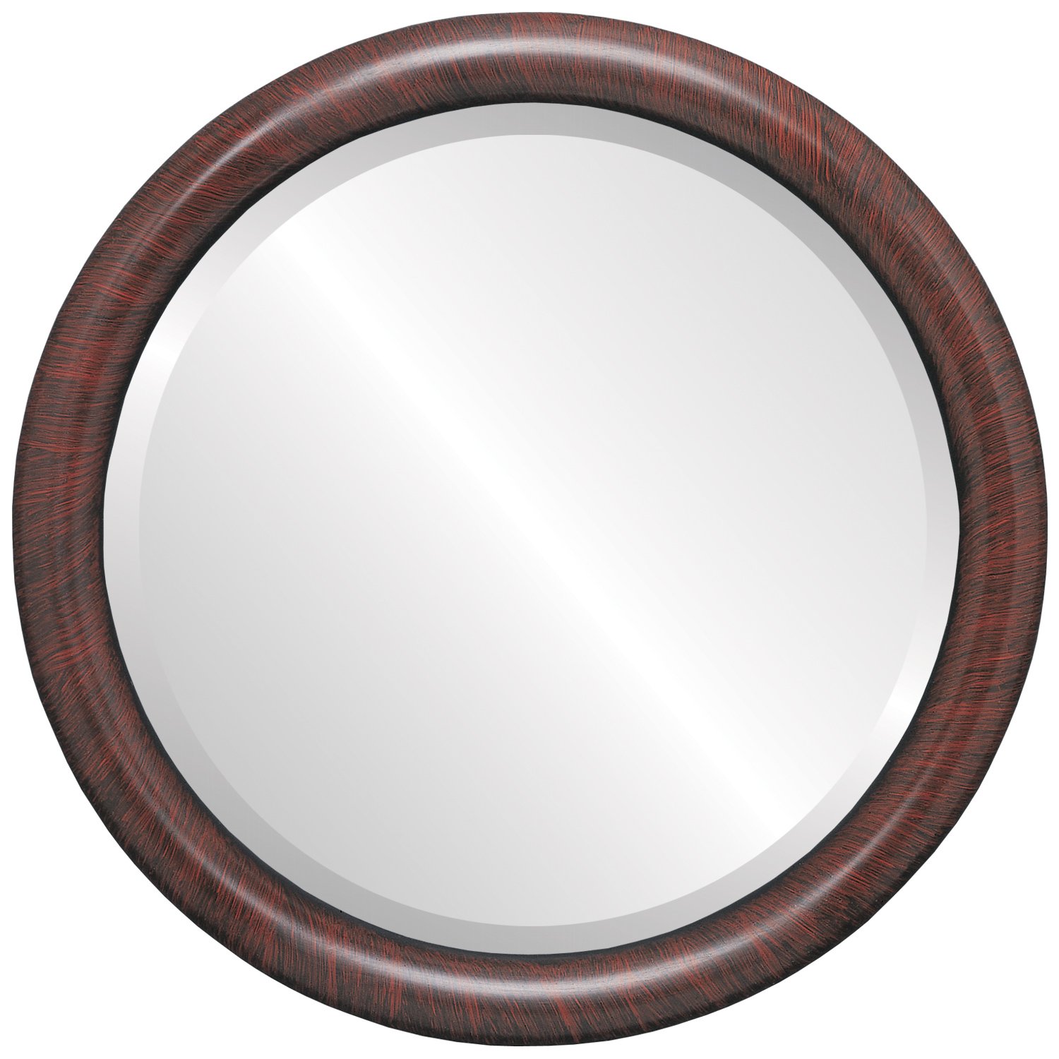 Vintage Cherry Round Wooden Beveled Wall Mirror 20x20 Inches - Elegant Home Decor for Bathroom, Vanity, Bedroom, Living Room & Hallway - Perfect for Adding Warmth and Style to Any Space