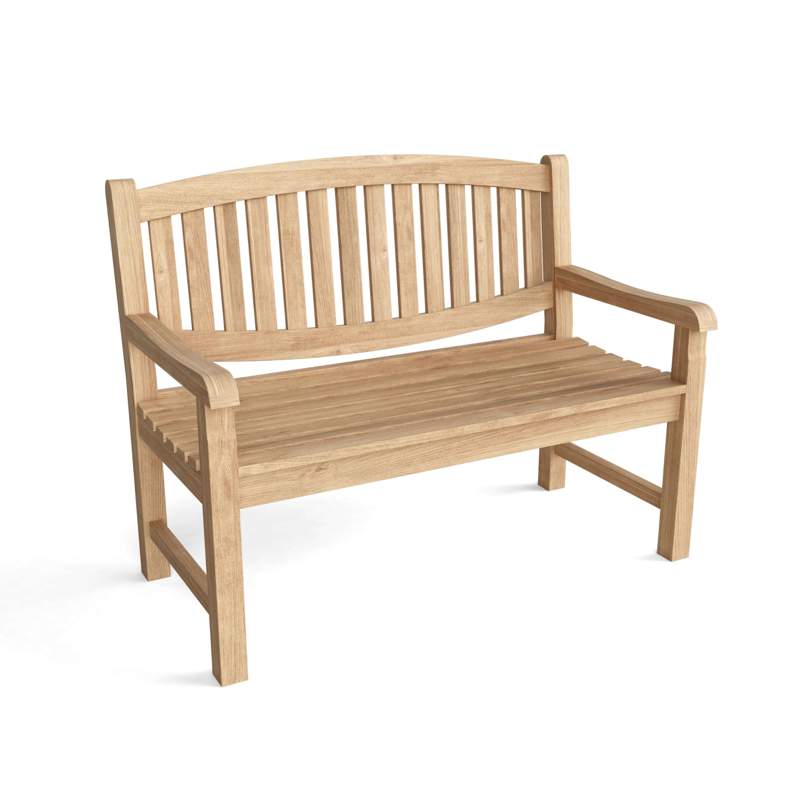Anderson Teak BH-004O Kingston 2-Seater Outdoor Bench in Honey Golden Teak - Perfect for Patio, Garden, Poolside & Backyard Relaxation