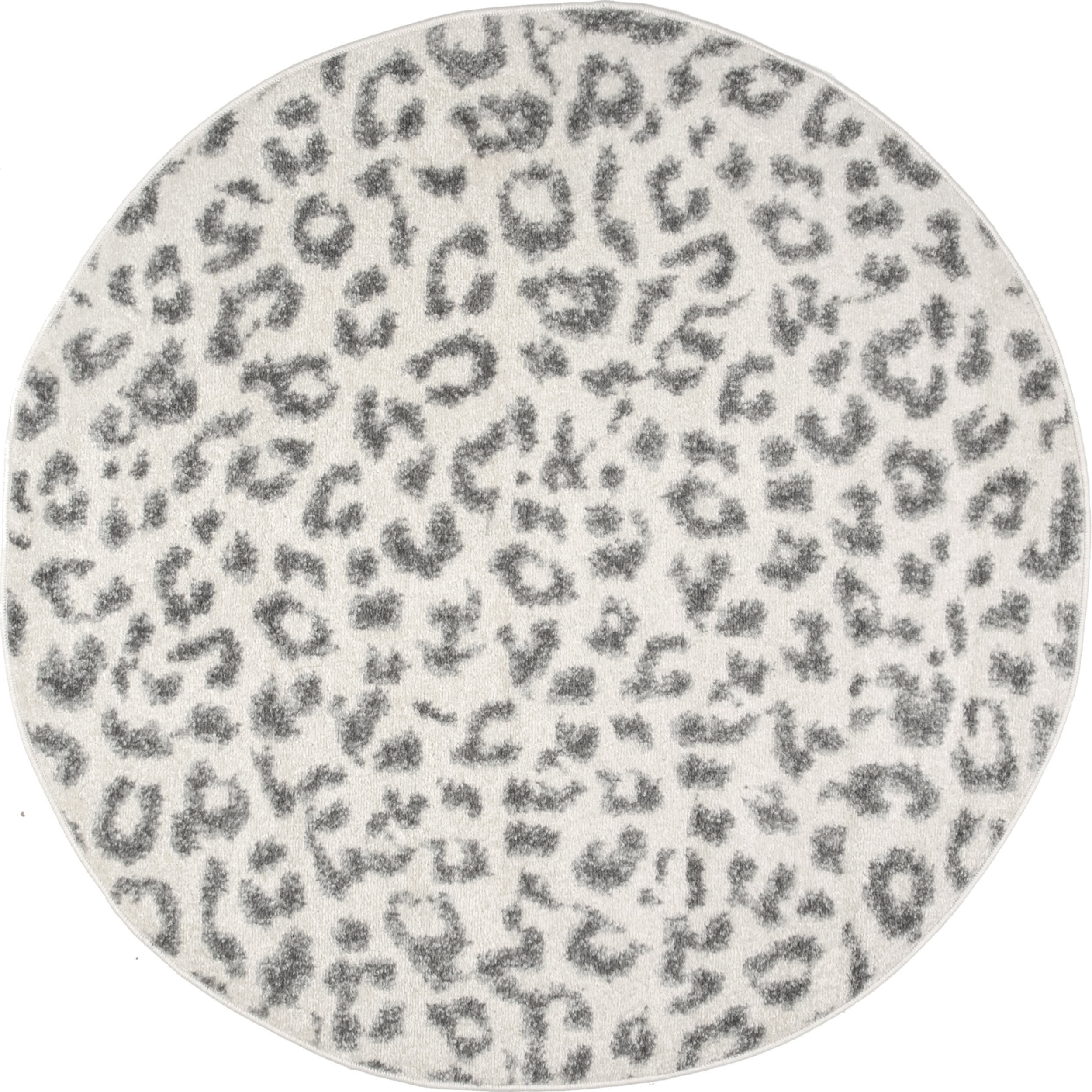 Stylish Coraline Leopard Print Area Rug in Grey - Perfect for Living Room, Bedroom or Nursery Decor