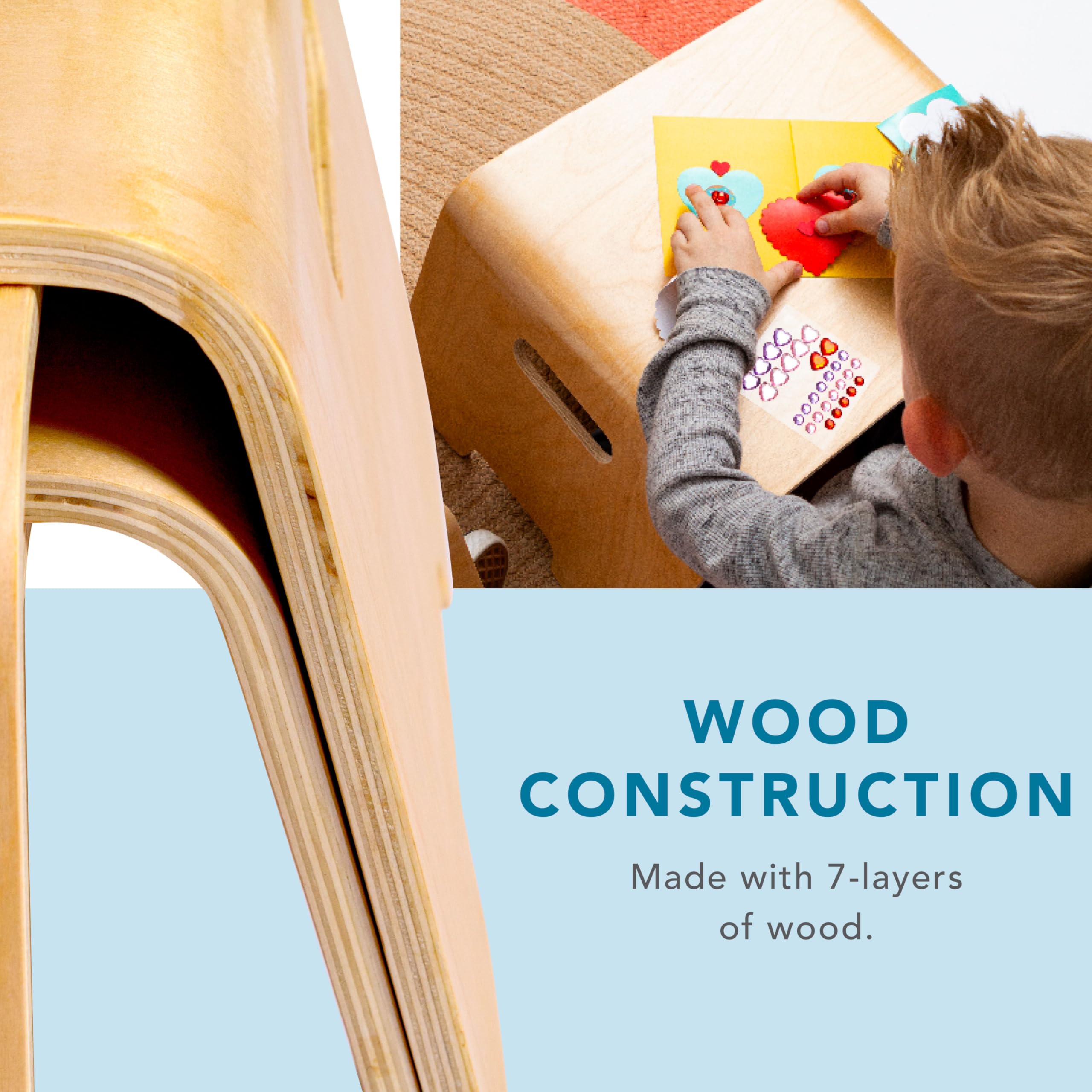 LAPGEAR Bentwood Floor Lap Desk for Kids - Portable & Durable Children's Learning Desk for Homework, Crafts, Play - Natural Birch Wood Activity Table (Style 21007) - Perfect for Homeschooling, Bedroom Study & Creative Playtime