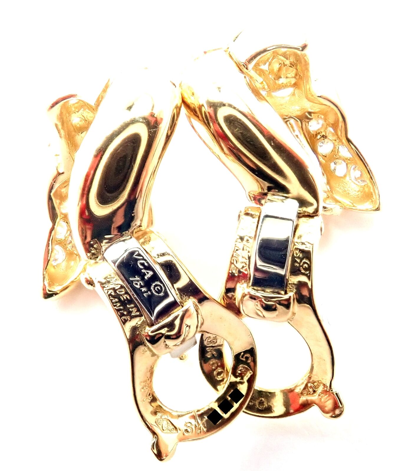 Authentic Van Cleef & Arpels 18k Yellow Gold Diamond Bow Earrings - Luxury Jewelry for Women - Perfect for Weddings, Parties & Special Occasions