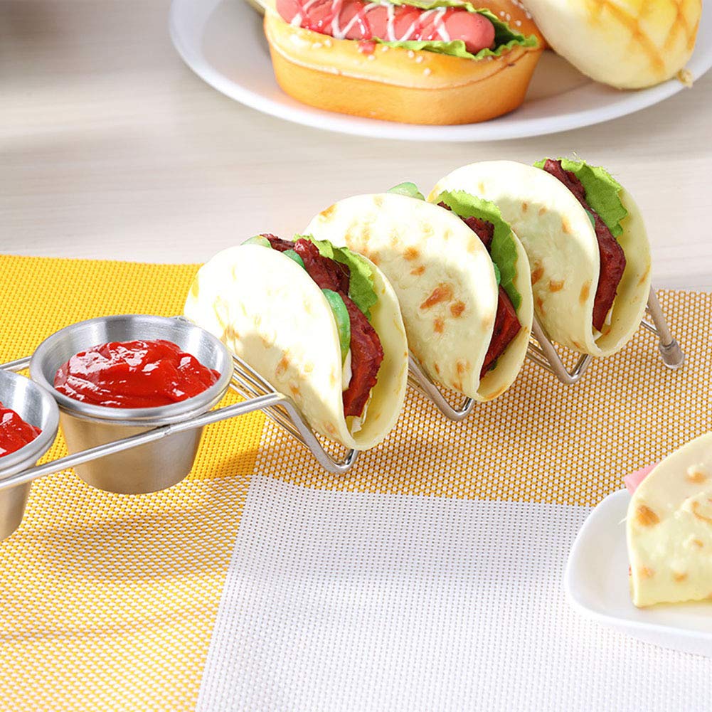 Premium Stainless Steel Taco Shell Stand - Holds 3 Tacos Upright | Oven & Dishwasher Safe Taco Holder | Perfect for Taco Nights, Parties & Mexican-Themed Dinners