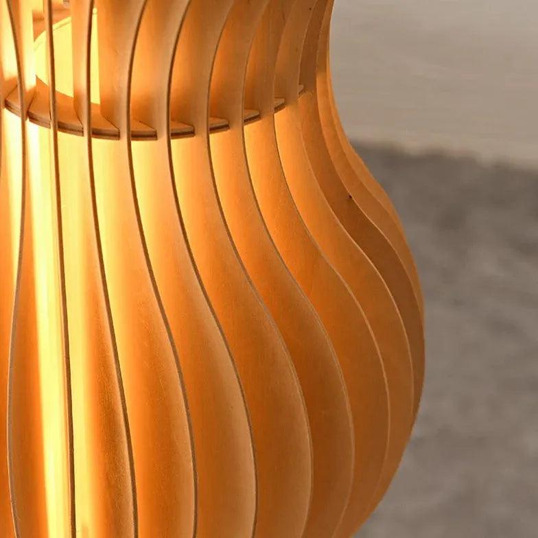 Modern Wooden Wave Sculptural Floor Lamp - Handcrafted Wood Lighting for Living Room, Bedroom & Office Decor - Unique Artistic Statement Piece for Home Interior Design