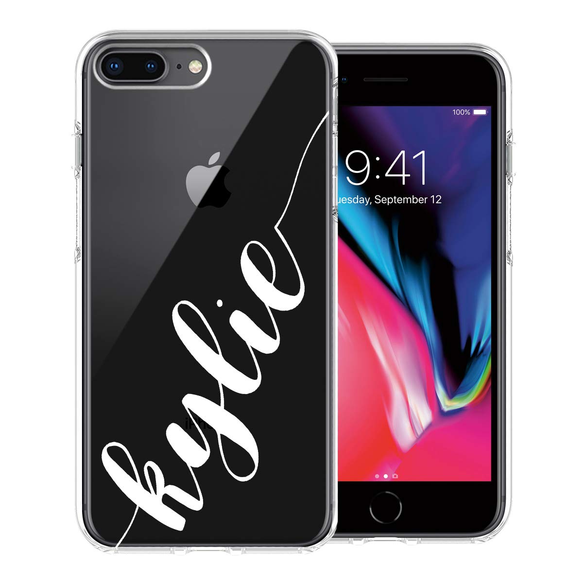 Custom Name Text Case for Apple iPhone 8 Plus/7 Plus - Personalized Protective Phone Cover with Handwriting Style Design - Perfect for Gifts, Daily Use & Style Statement