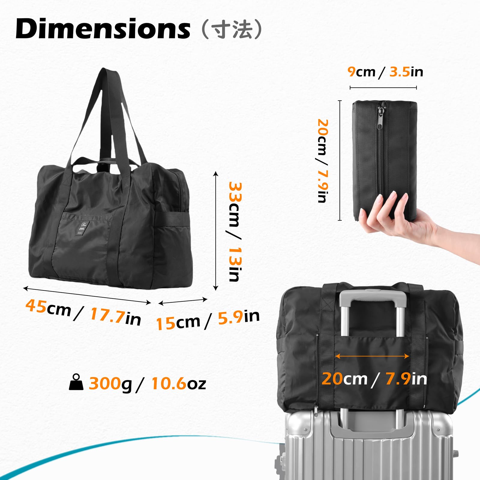 TRIWONDER Waterproof Travel Duffel Bag - Large Weekender Carry On Tote for Women & Men, Hospital Bag for Labor & Delivery, Overnight Luggage with Trolley Sleeve - Perfect for Gym, Beach, Business Trips & Weekend Getaways