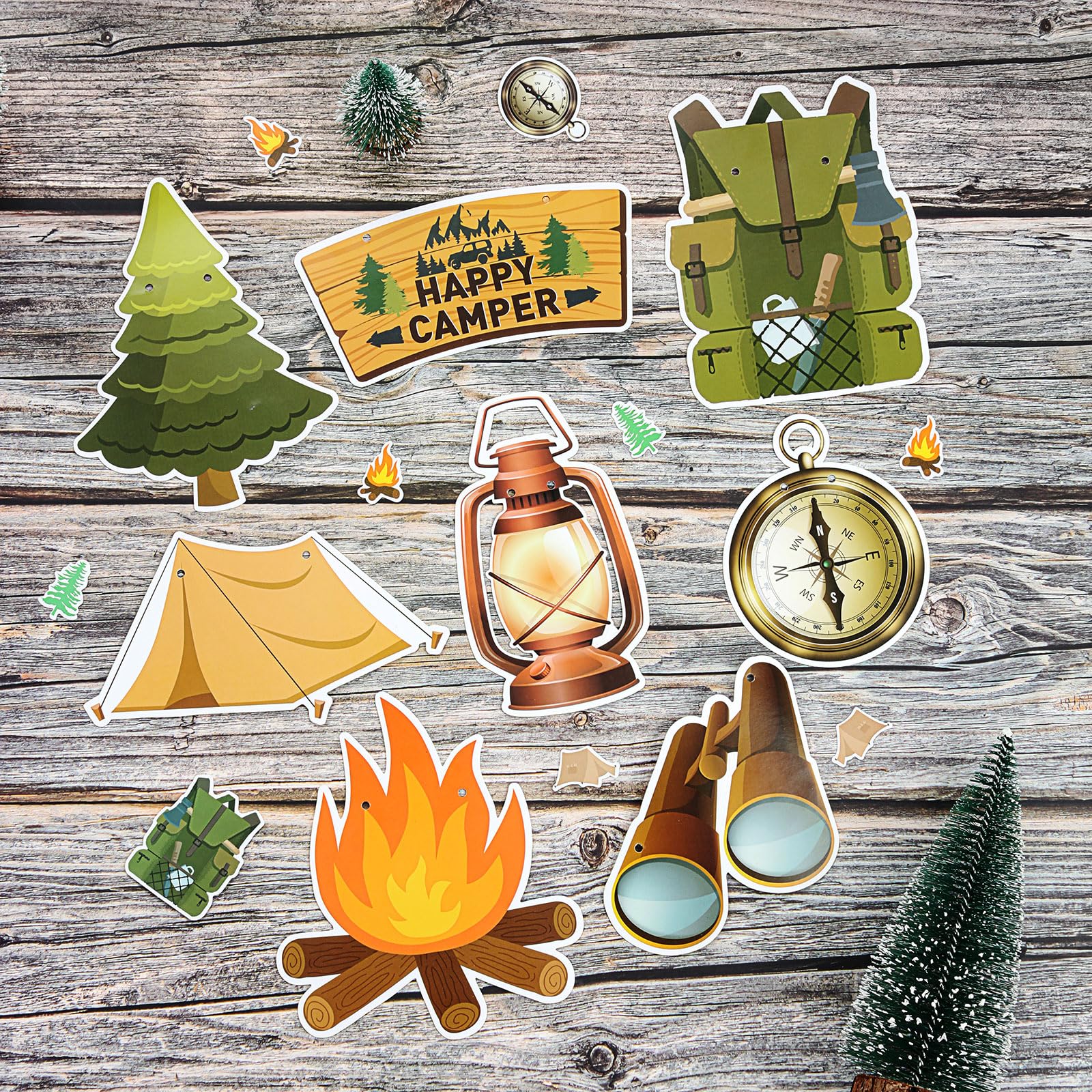 Camping Party Decorations - Welcome to Our Campsite Banner & Camper Garland for Outdoor Adventures, Lumberjack Birthday, Baby Shower | Perfect for Backyard Camping, RV Trips & Themed Parties