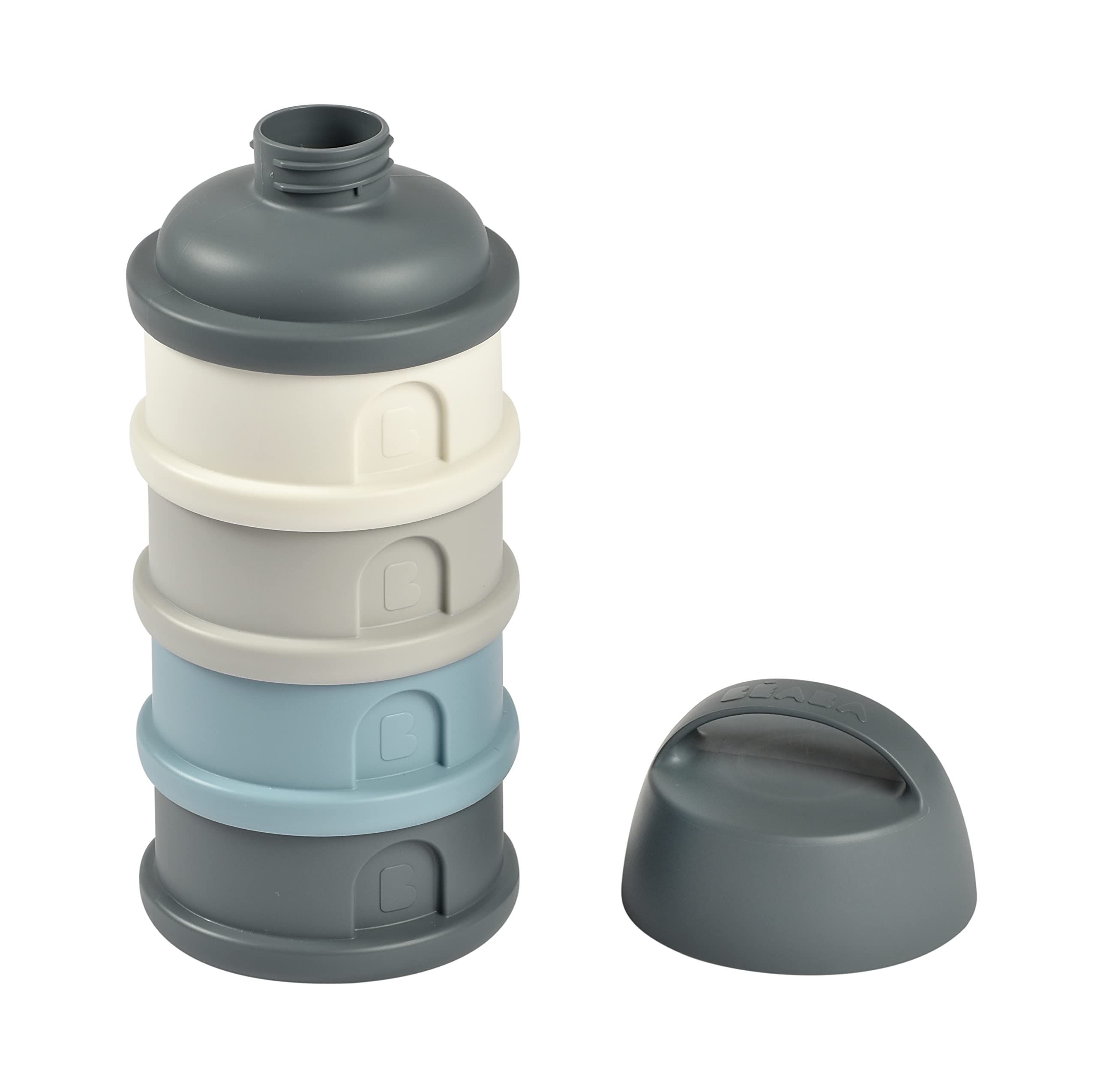 BEABA Baby Formula Dispenser & Snack Storage Container - Holds 11 Doses of Powder Formula per Compartment - French-Made BPA-Free Travel Essential for On-the-Go Parents - Perfect for Daycare, Travel, and Outdoor Activities