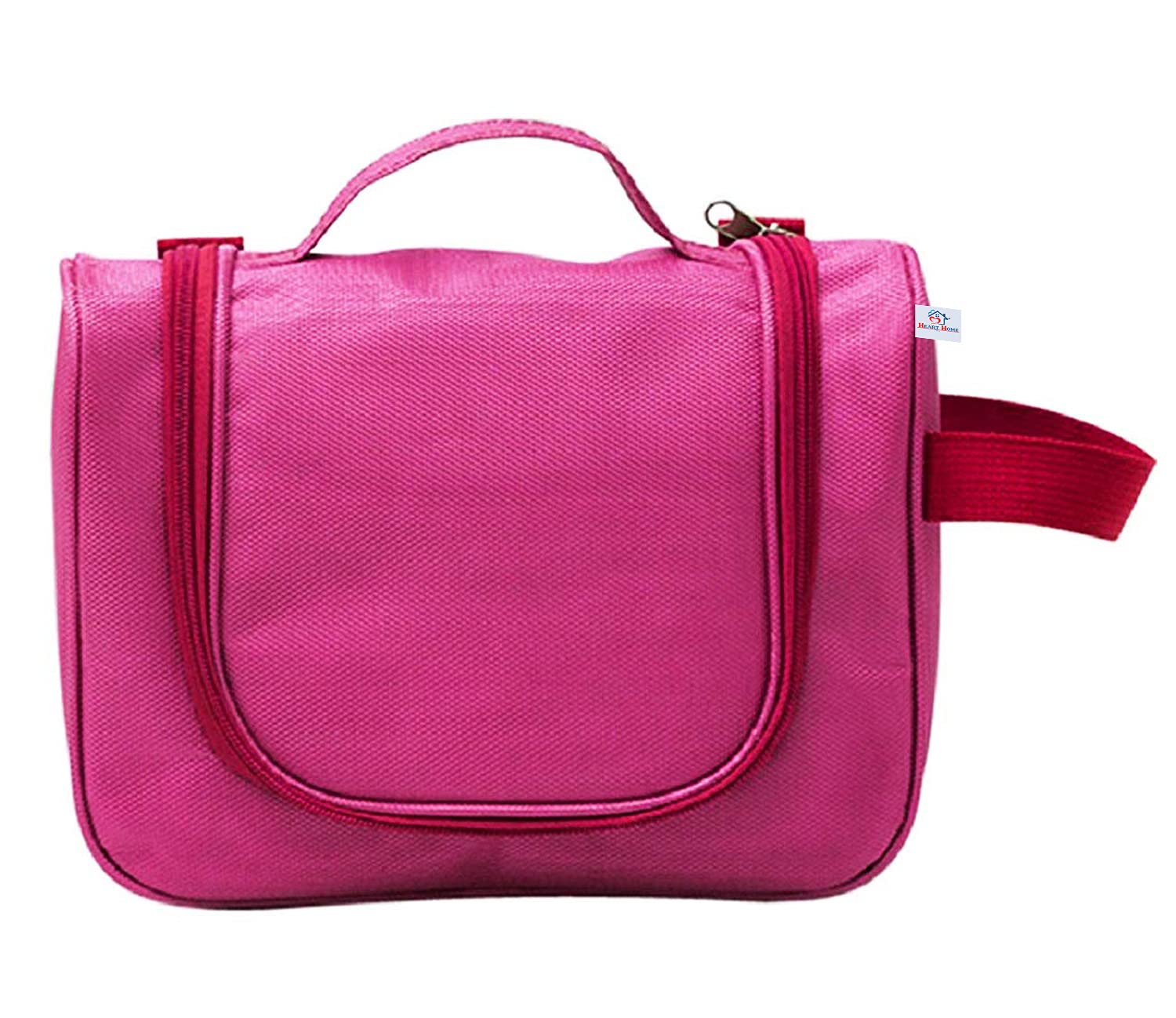 Heart-Shaped Hanging Travel Toiletry Bag for Men & Women - Waterproof Makeup & Cosmetic Organizer - Bathroom & Shower Essentials Bag - Pink Travel Accessories for Camping, Gym & Vacation