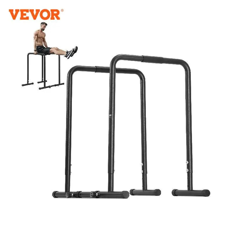 VEVOR Heavy Duty Adjustable Height Dip Bar Station - 440/500lbs Capacity for Strength Training, Calisthenics & Home Gym Workouts - Perfect for Pull-ups, Dips & Bodyweight Exercises