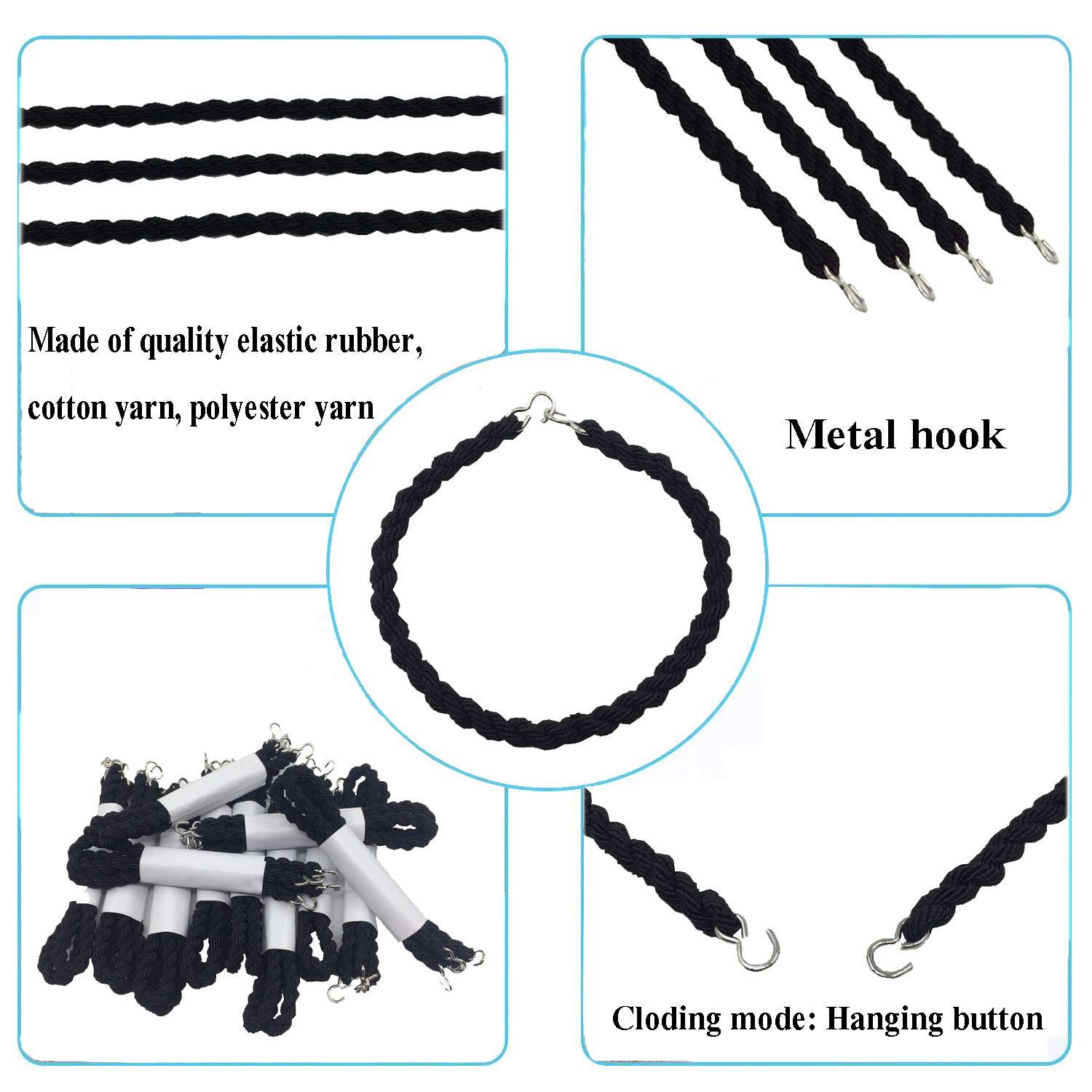 JAMEGIO 24-Piece Military Boot Bands with Metal Hooks - Elastic Blousing Straps for Army, Tactical & Work Boots - Secure Fit for Uniforms, Hiking & Outdoor Activities