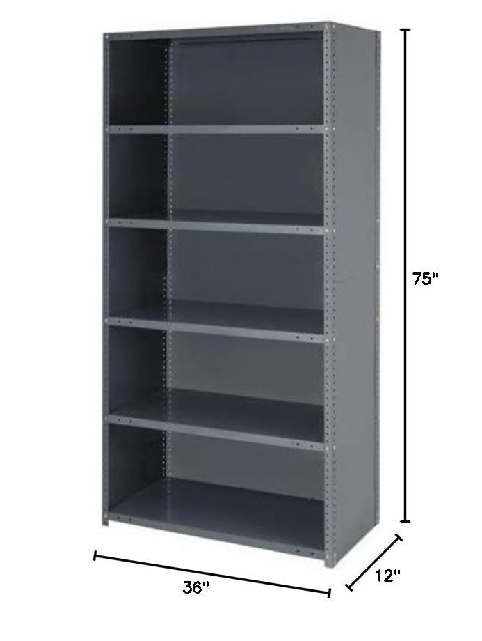 Ironman 7-Shelf Steel Storage Unit 36x12x75 - Secure Powder Coated for Home & Office