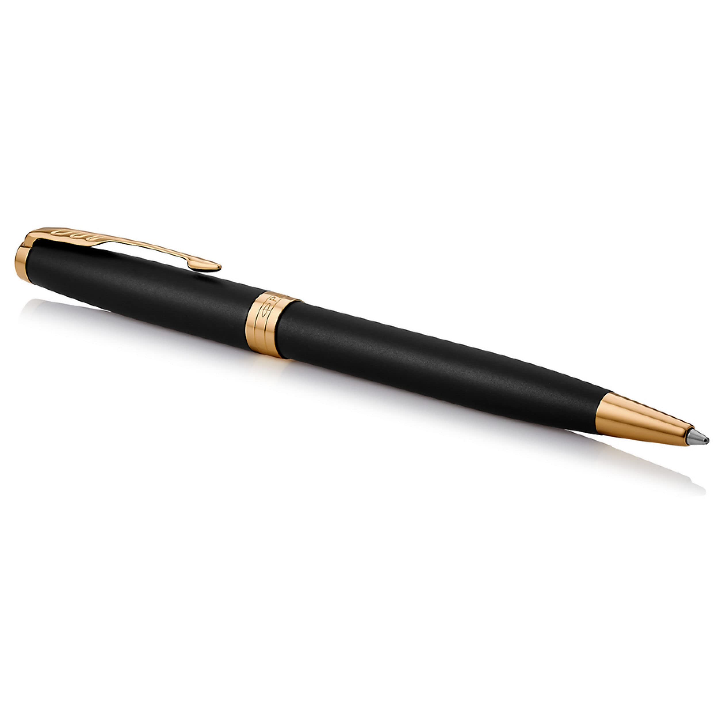 Parker Sonnet Ballpoint Pen - Matte Black Lacquer with Gold Trim, Medium Point Black Ink, Gift Box Included | Premium Writing Instrument for Business, Gifting & Everyday Use