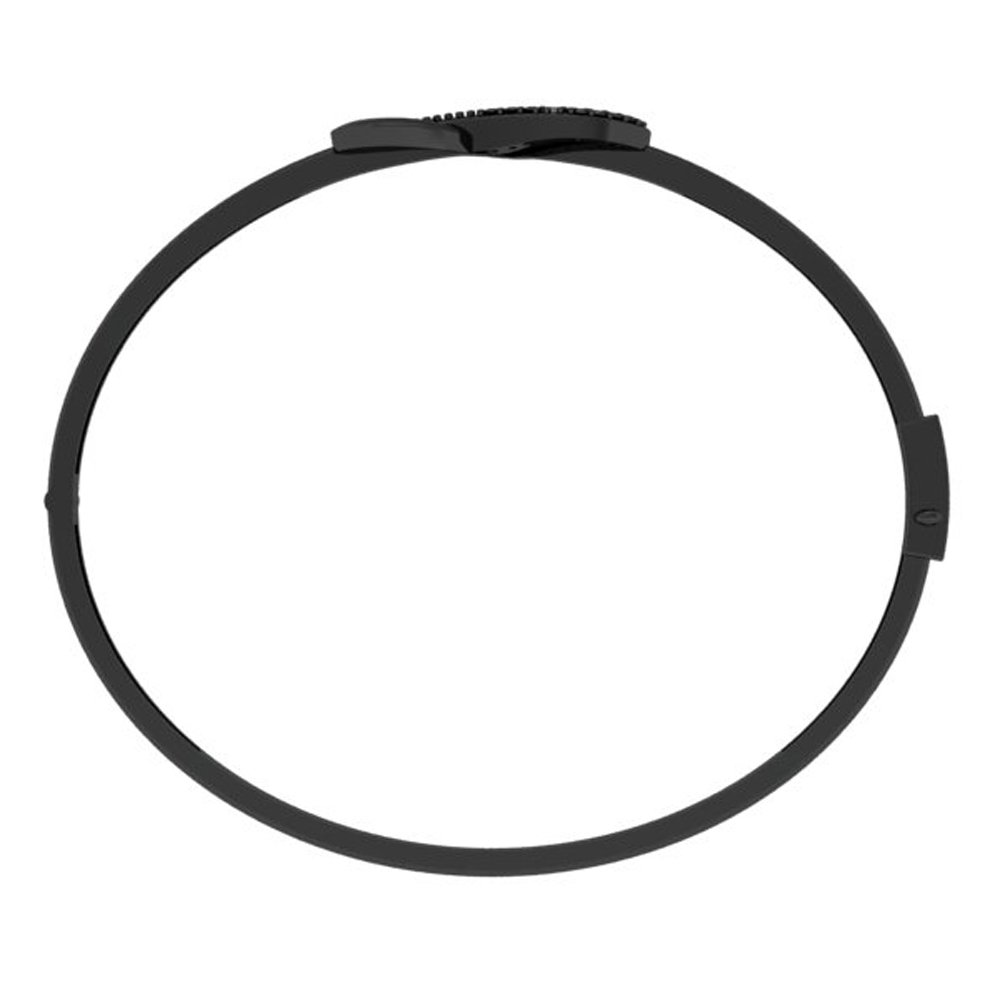 Dazzlingrock 0.08ct Black Rhodium Plated Black Diamond Infinity Loop Bangle Bracelet for Women - Sterling Silver Jewelry Gift for Anniversary, Valentine's Day & Special Occasions