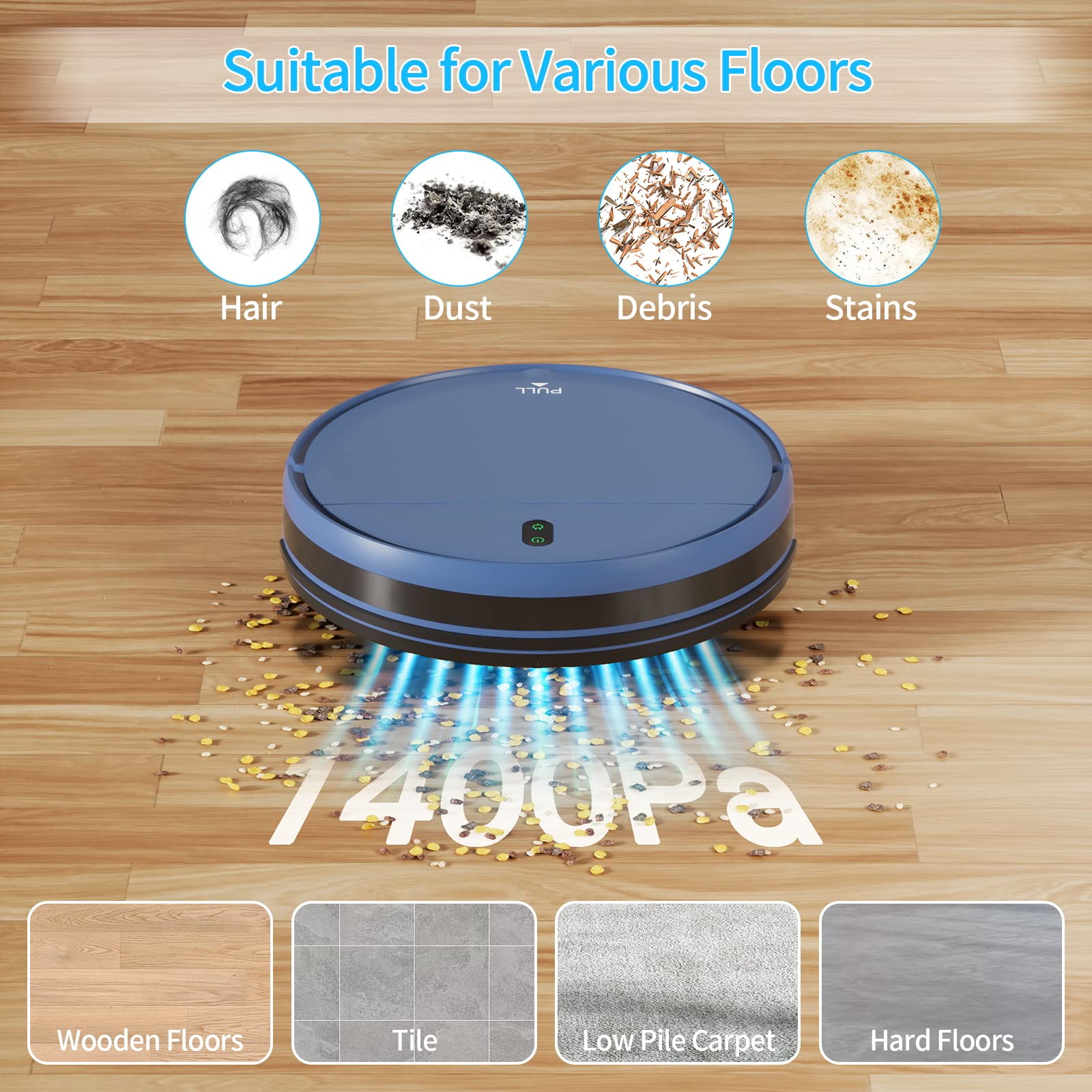 ZCWA 2-in-1 Robot Vacuum and Mop Cleaner with Self-Charging, WiFi/APP Control, Powerful Suction for Hard Floors, Carpets & Pet Hair - Perfect for Smart Homes & Pet Owners