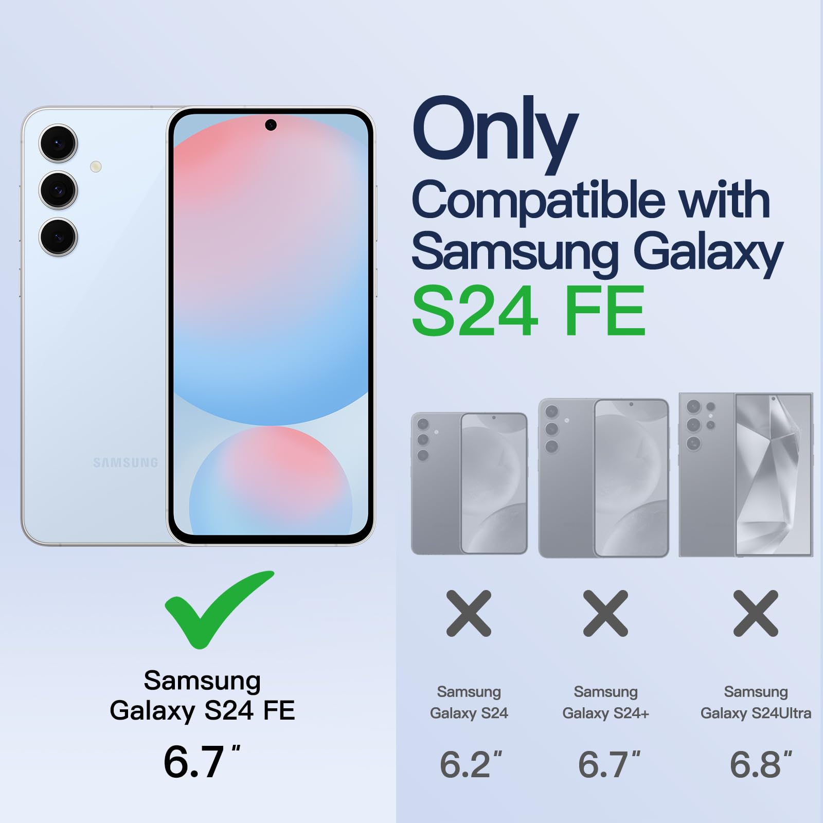 JETech Soft Clear Case for Samsung Galaxy S24 FE - Shockproof TPU Phone Cover with Camera Lens Protection & MagSafe Wireless Charging Compatibility (Blue) - Perfect for Daily Use, Travel, and Outdoor Activities