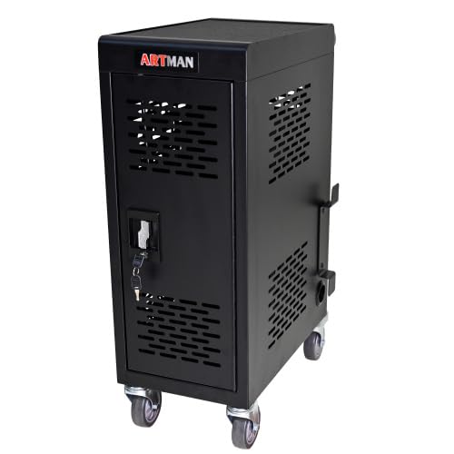 16-Slot Charging Cart for Laptops & Tablets - Universal Mobile Device Charging Station with Cord Management - Fits iPad, Chromebooks & Devices Up to 16.3