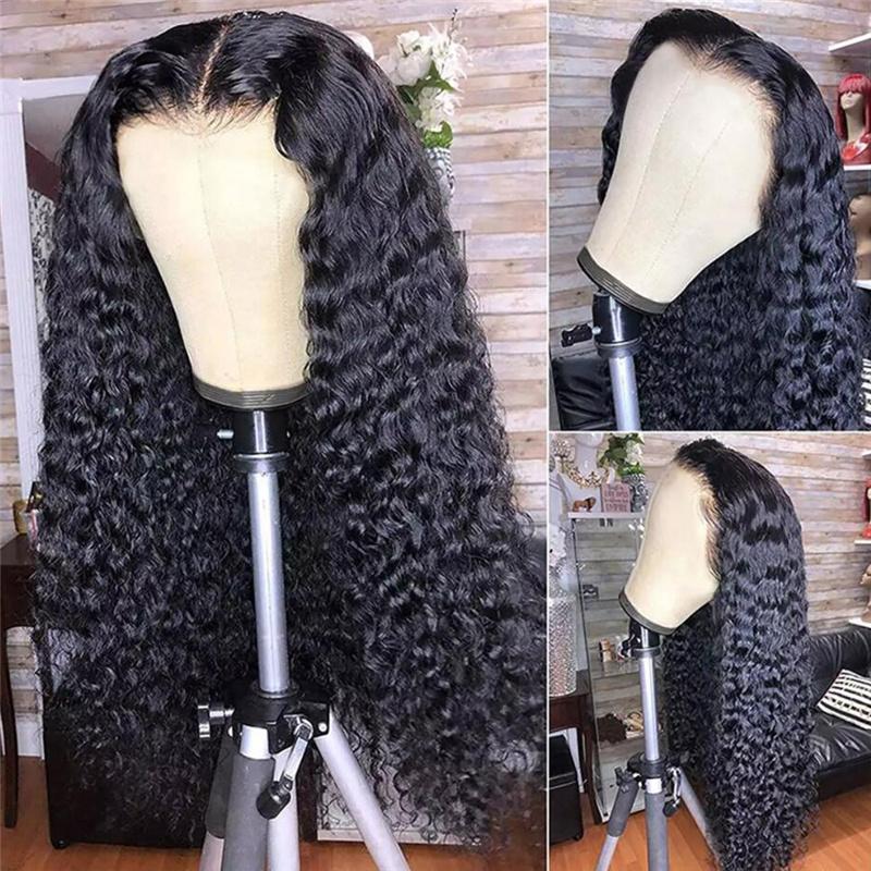 Eullair Deep Curly Lace Frontal Wig - Natural Looking 13x4 HD Lace Human Hair Wig with Baby Hair for Women | Perfect for Daily Wear, Parties & Special Occasions