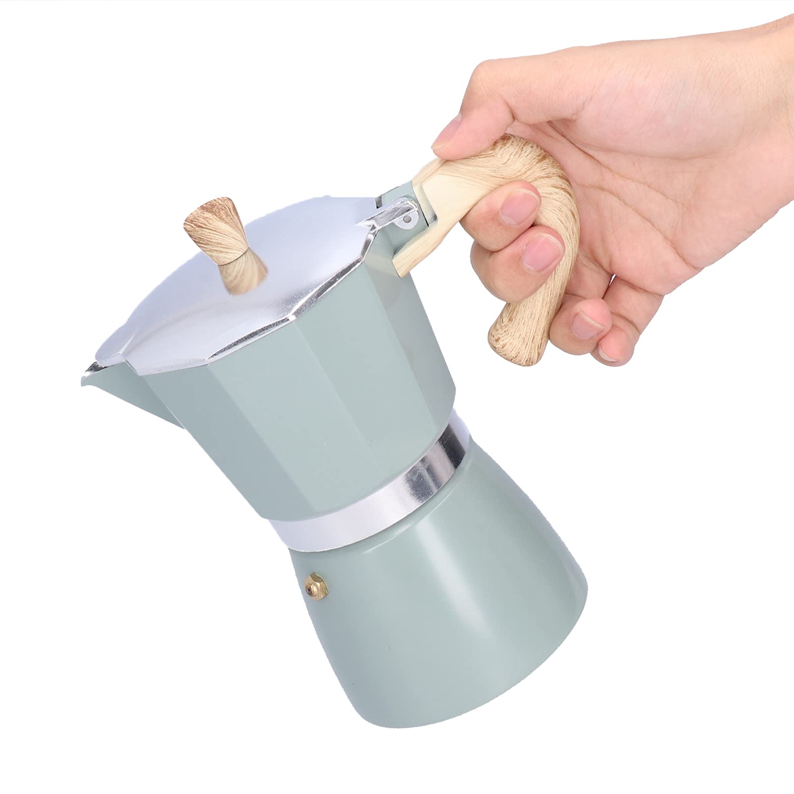 Stovetop Espresso Maker 300ml - Portable Moka Pot with Insulated Handle for Home & Camping (Blue)