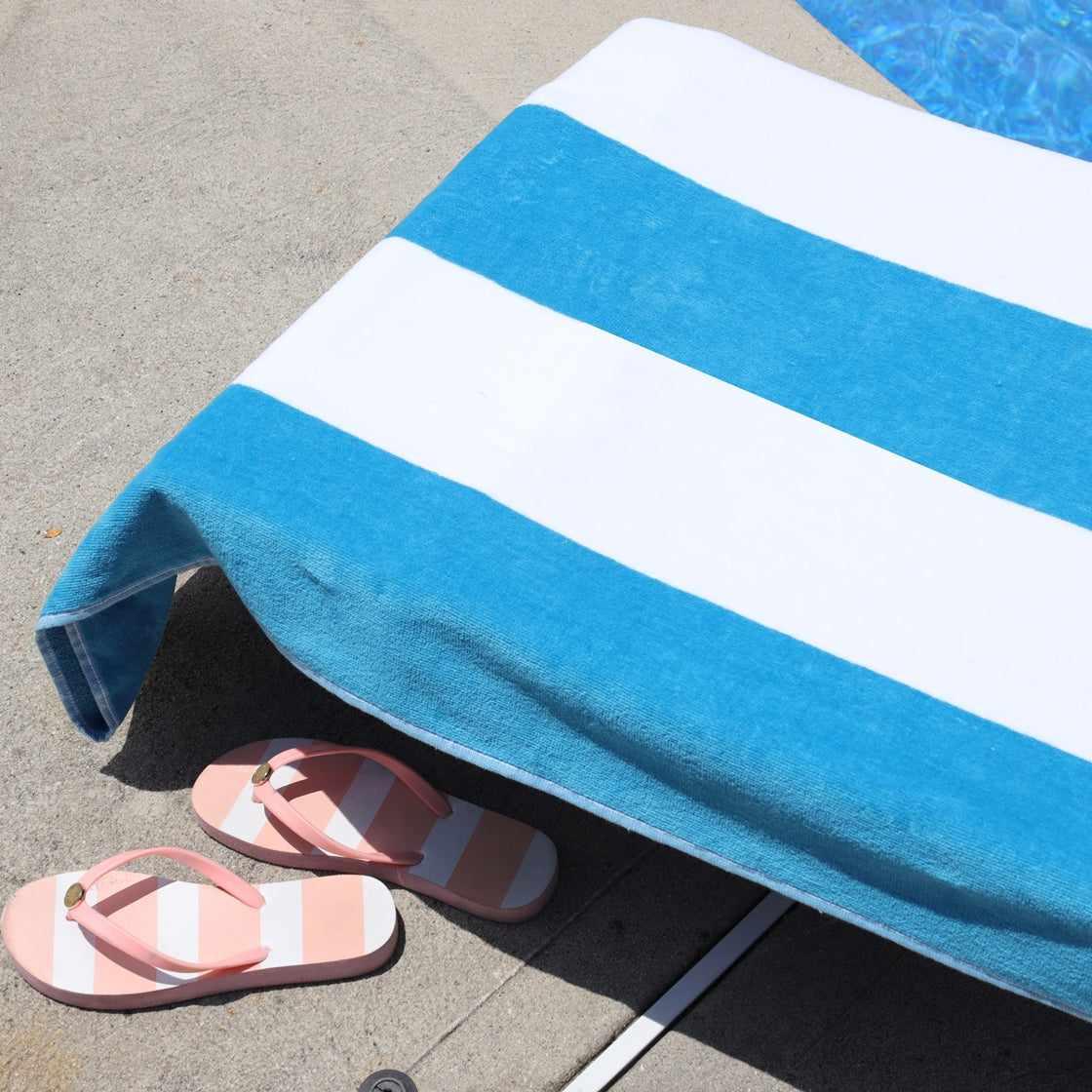 Premium Cabana Striped Cotton Chaise Lounge Chair Cover Set – Standard Size, UV & Water Resistant – Perfect for Poolside, Patio, and Outdoor Furniture Protection
