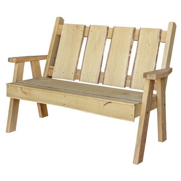 A&L Furniture Blue Mountain Timberland Garden Bench - Outdoor Wooden Bench for Patio, Garden, and Backyard - Weather-Resistant & Durable Seating
