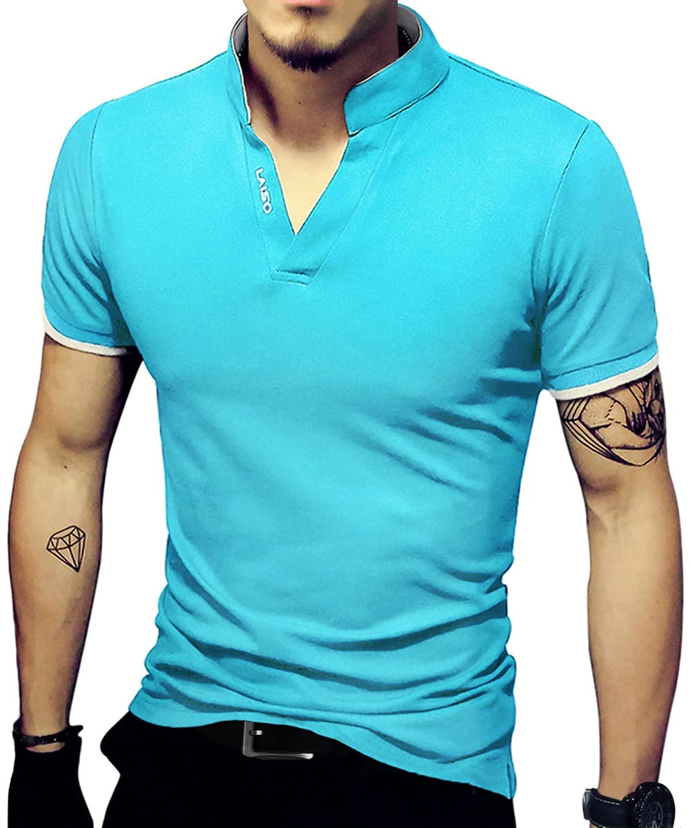 LOGEEYAR Men's Slim Fit Cotton Polo Shirts - Short & Long Sleeve Henley T-Shirts for Casual Wear | Office, Golf & Summer Outfits