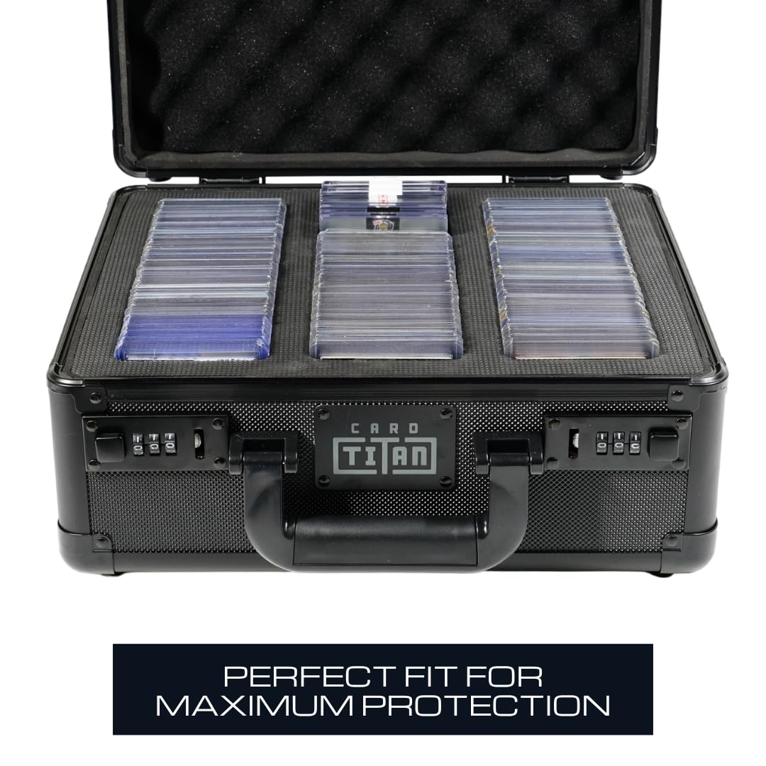 Premium Lockable Trading Card Case - Holds 345 Top Loaders - Laser Cut Foam Interior for Sports Cards - Secure Storage for Collectors