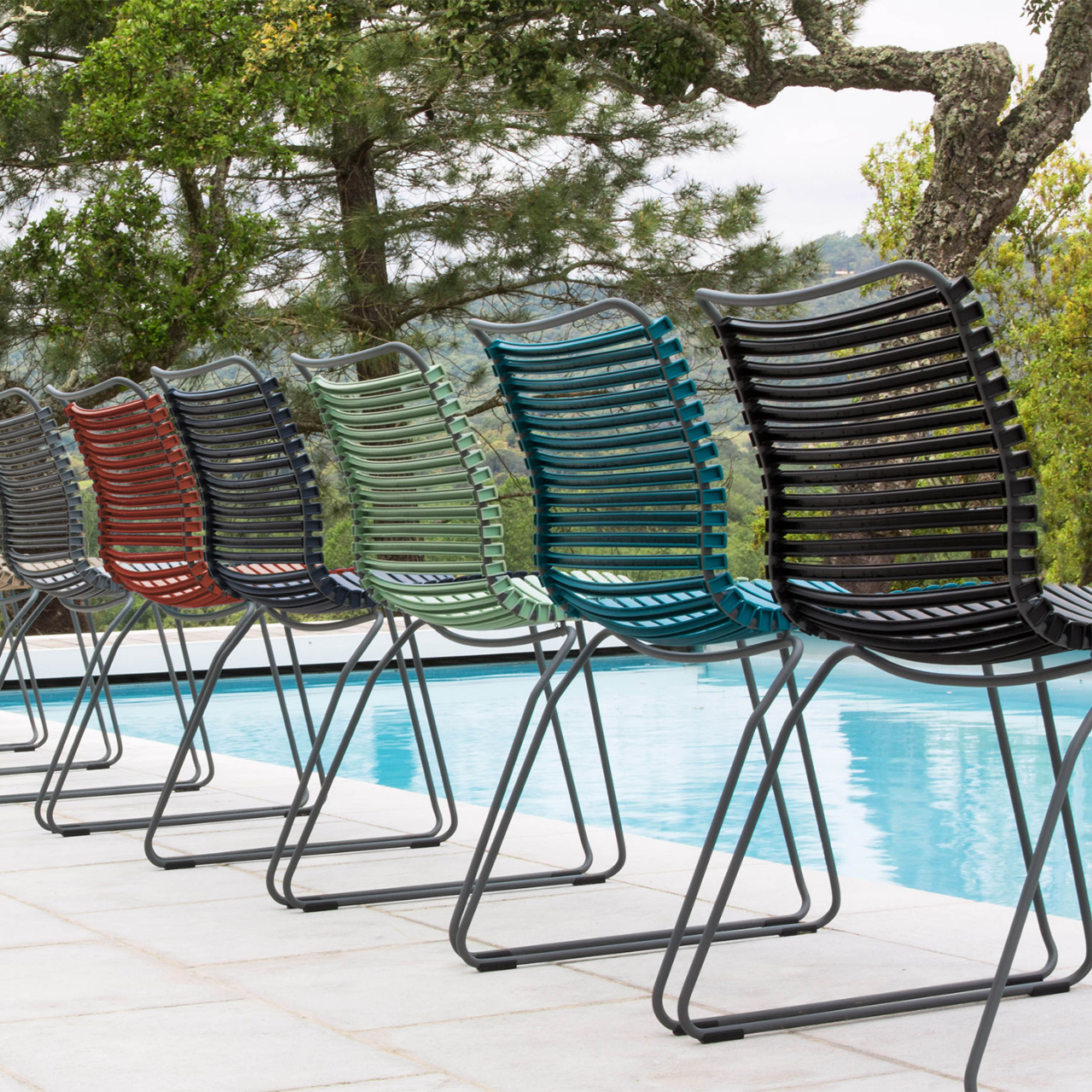 CLICK Outdoor Dining Chair - Armless Patio Chair for Backyard, Garden, Poolside & Restaurant - Weather-Resistant & Durable for Outdoor Use