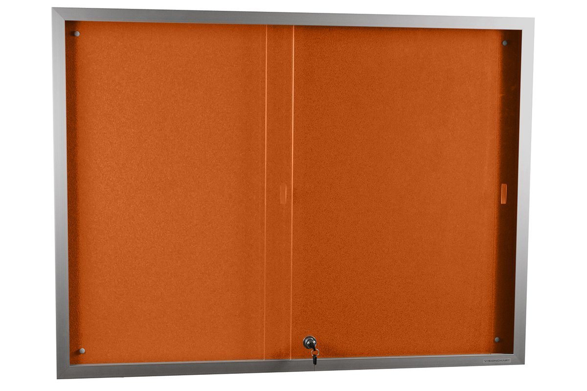 Vision Krommenie Sliding Door Notice Board - 1200H x 2400W Whiteboard & Corkboard Combo for Office, Classroom, or Home Organization